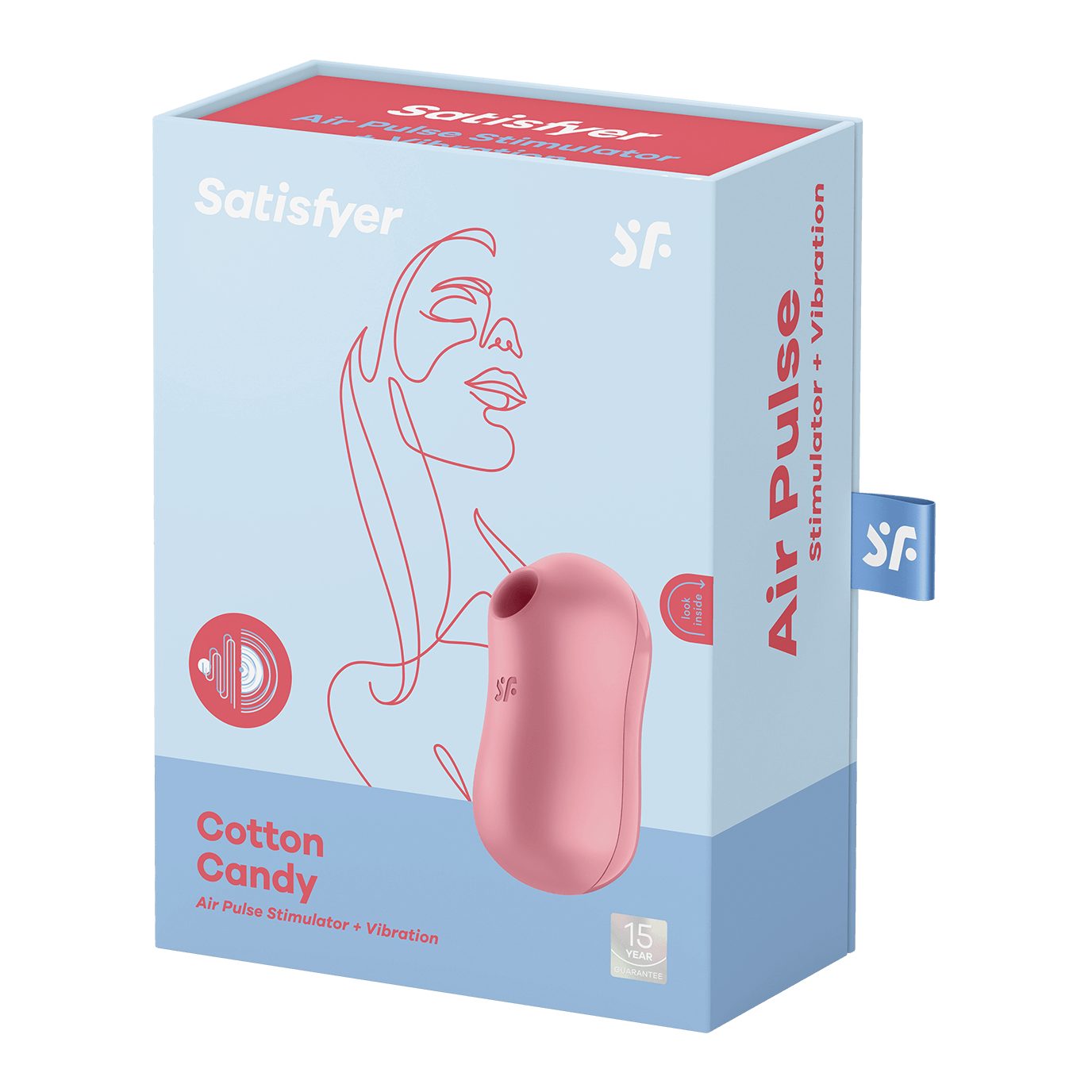 Satisfyer Auflege-Vibrator Satisfyer "Cotton Candy", (1-tlg) rosa Druckwellenvibrator, wasserdicht, 8,5cm
