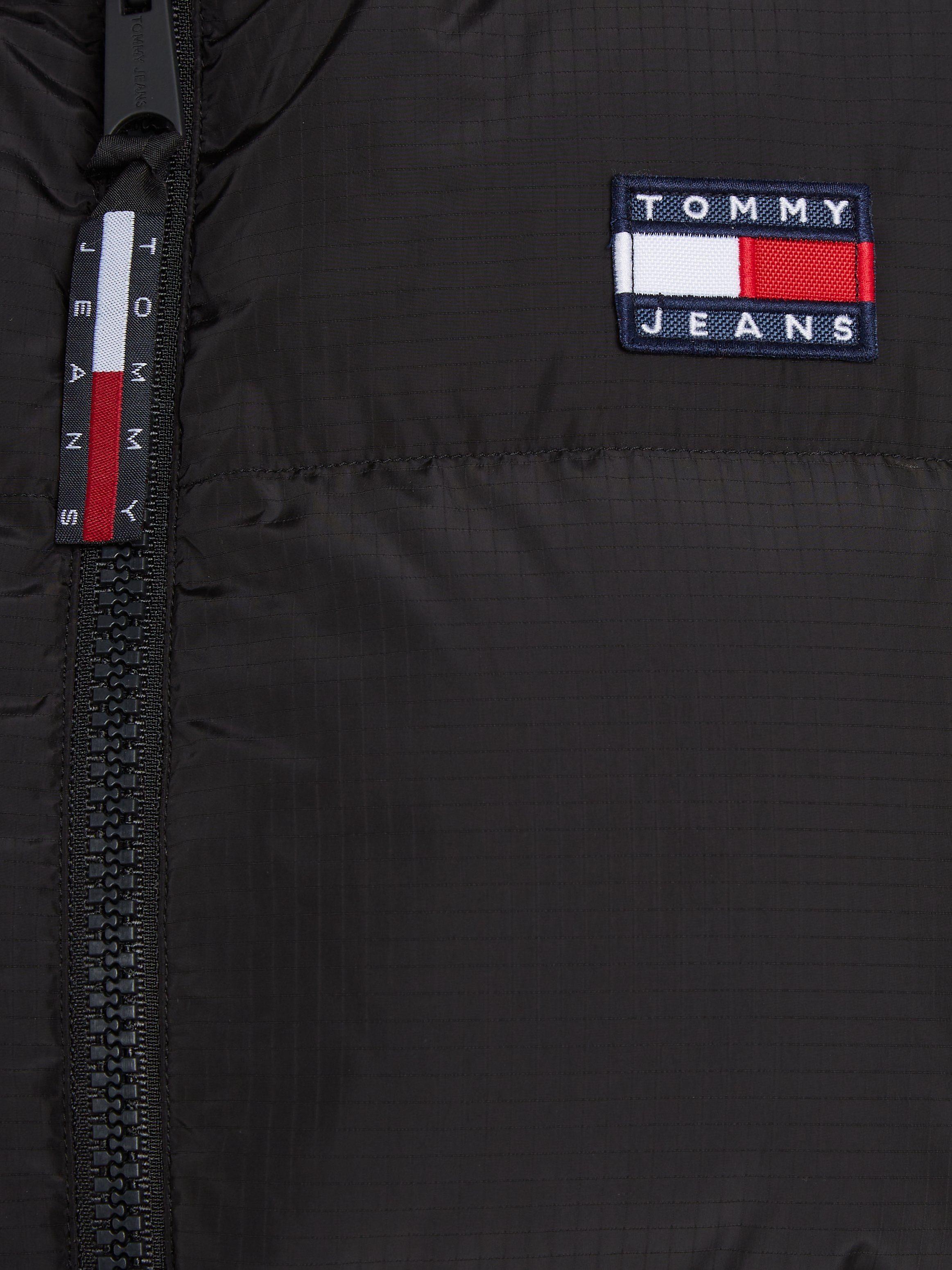 Tommy Jeans Steppweste schwarz TJW am Aufhänger VEST PUFFER Kragen mit ALASKA
