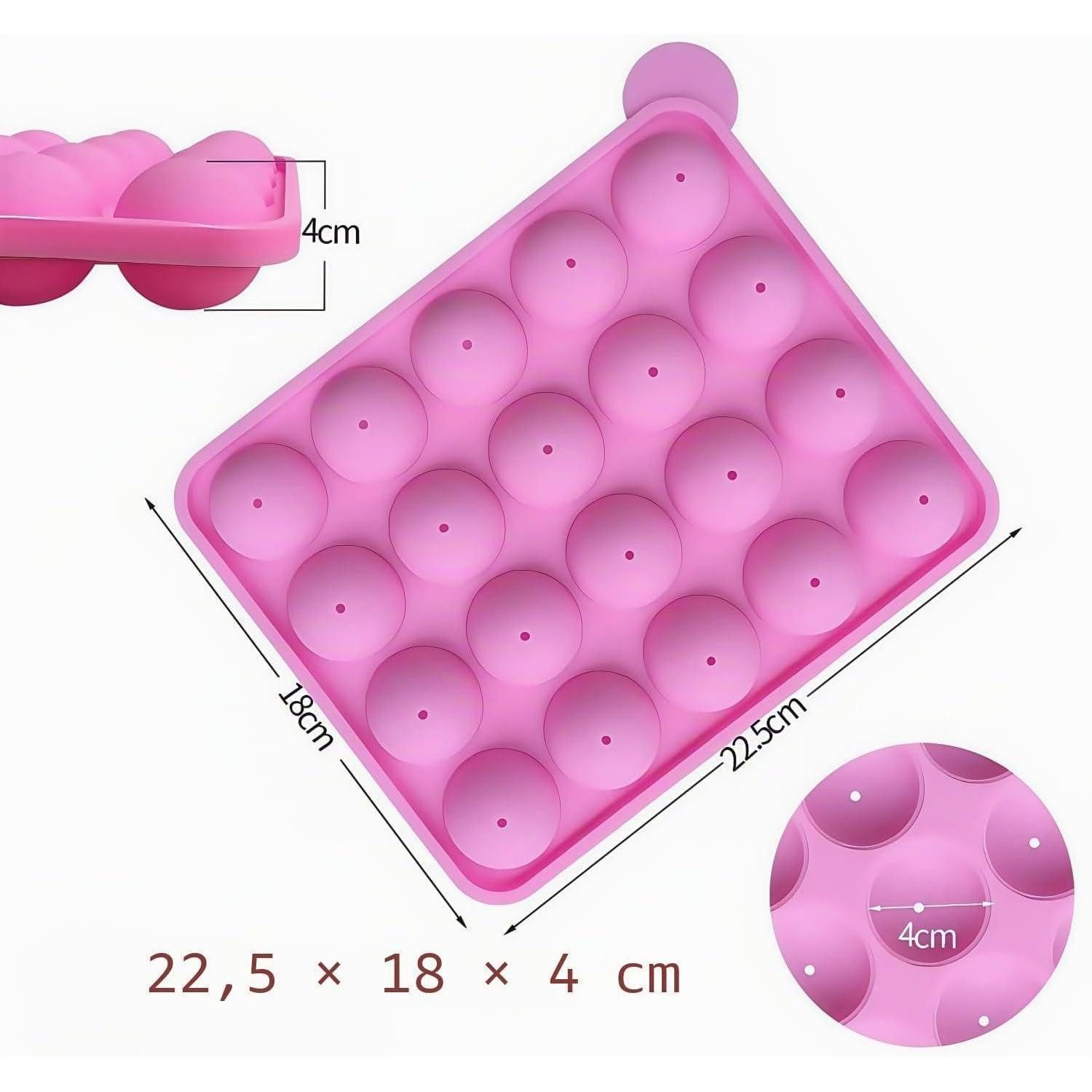 LuxusKollektion Cake-Pop-Form Silikon Lollipop Form 20 Sticks rund