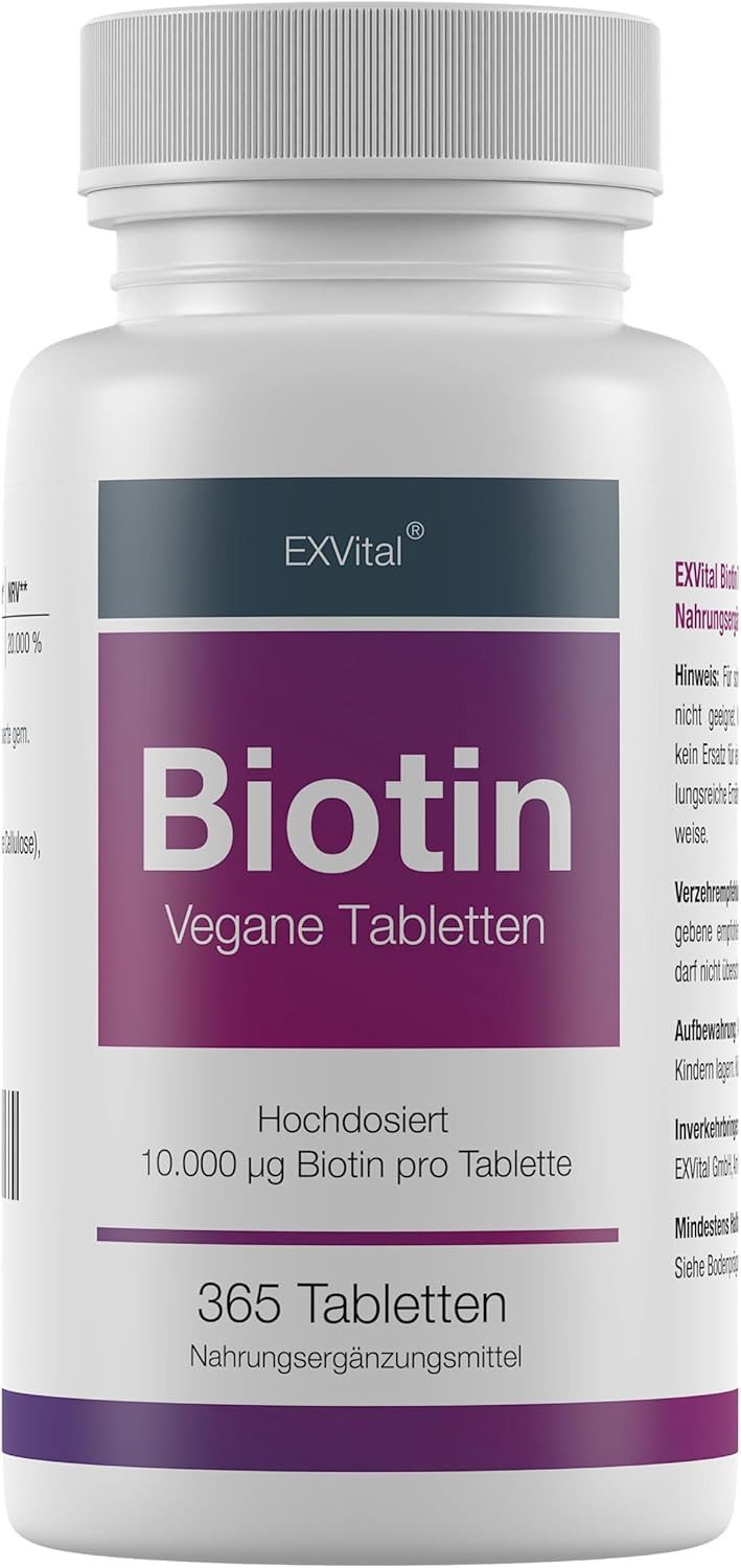 Biotin Tabletten 10.000 µg für Haare, Haut und Fingernägel Tabletten, 91,25 g