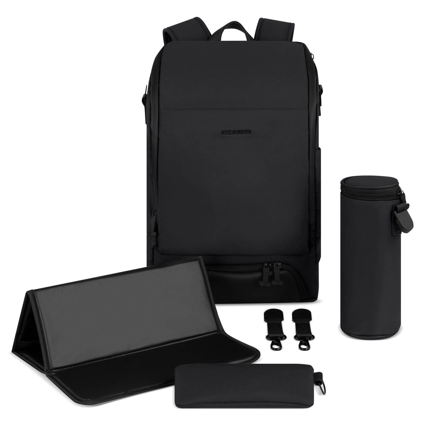 ABC Design Wickeltasche Wickelrucksack Active, Modell 2025, Farbe: Coal