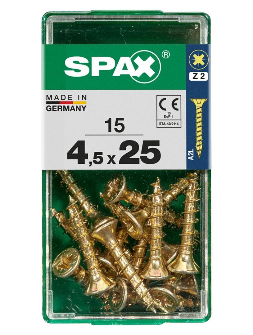 SPAX Holzbauschraube Spax Universalschrauben 4.5 x 25 mm PZ 2 - 15 Stk.
