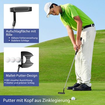 COSTWAY Golfschläger + Golfbag, 9-tlg., Golfschläger Komplettset für rechtshändig, Herren