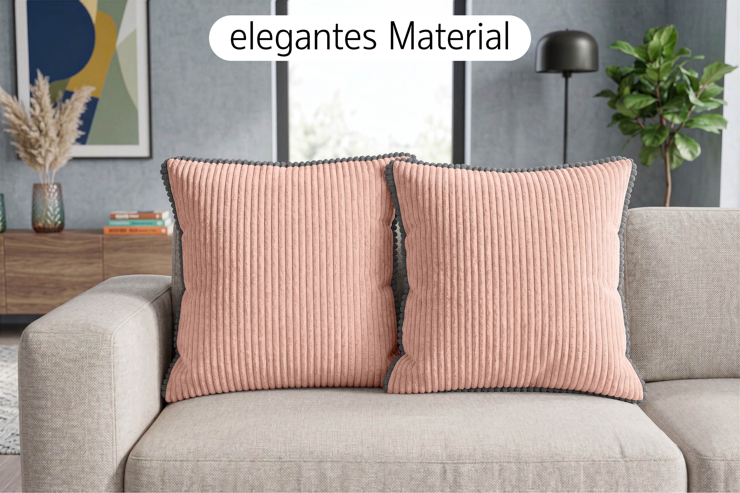 Amilian Dekokissen Sofakissen 4er Set mit Füllung 2x 40x40 cm + 2x 35x45 cm, Hotelverschluss Sofakissen Zierkissen – Bild 5 von 5