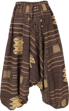 Guru-Shop Relaxhose Haremshose mit breitem gewebtem Bund, Ikat Thai.. Ethno Style, alternative Bekleidung
