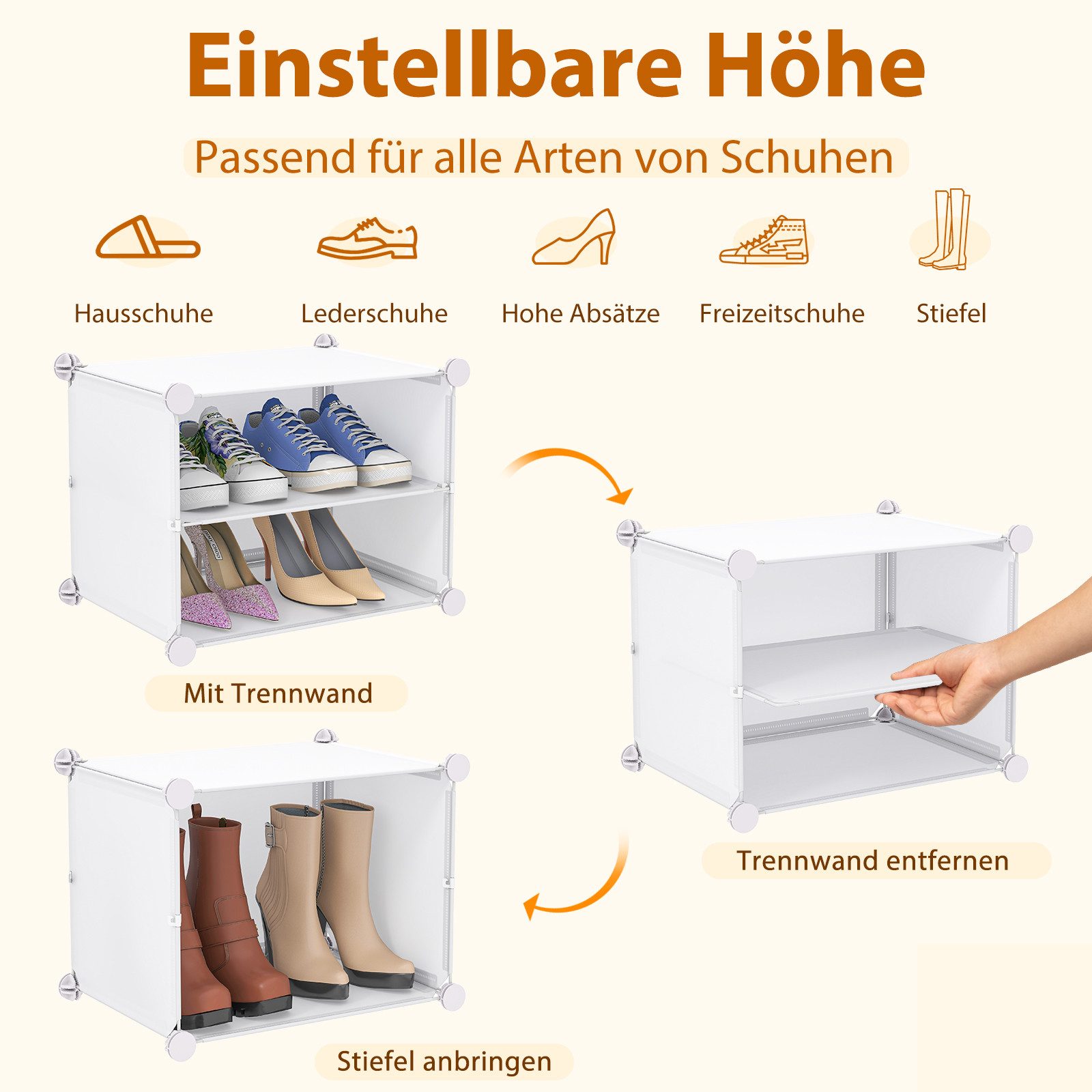 COSTWAY Schuhregal, Schuhschrank mit 12 Fächern für 48 Paar Schuhe DIY