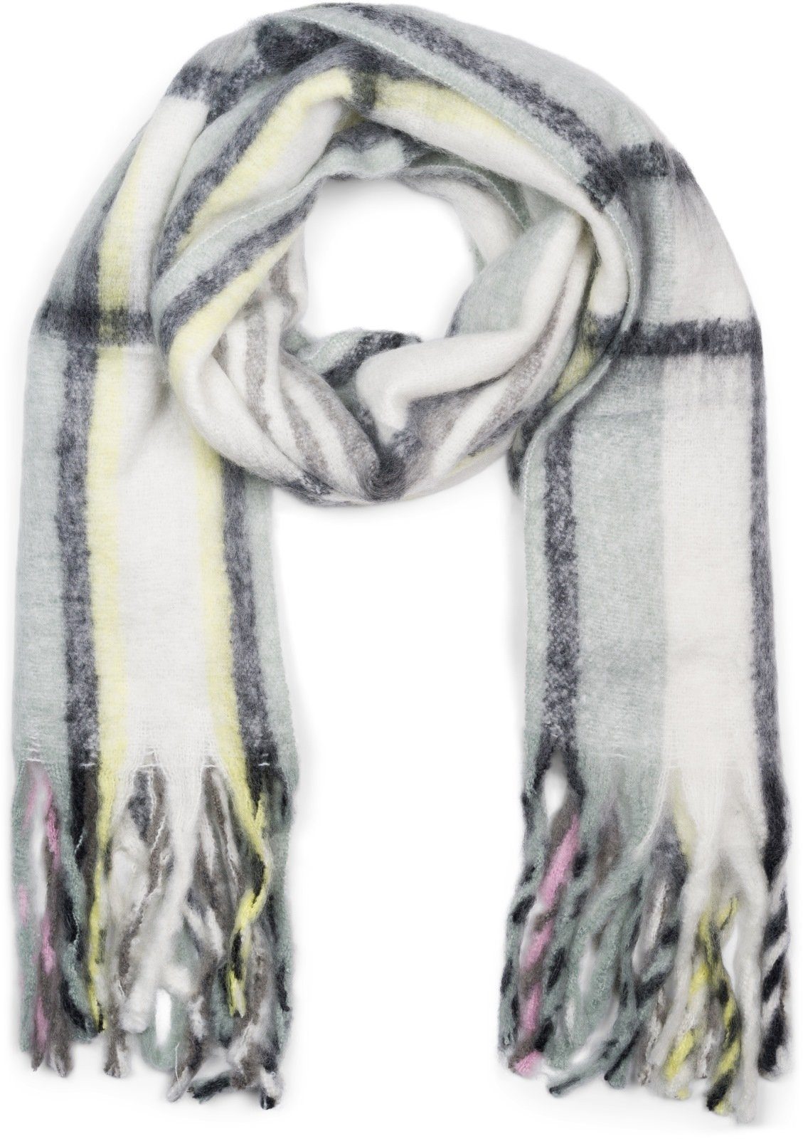 styleBREAKER XXL-Schal Web Strickschal Streifen bunt, (1-St)