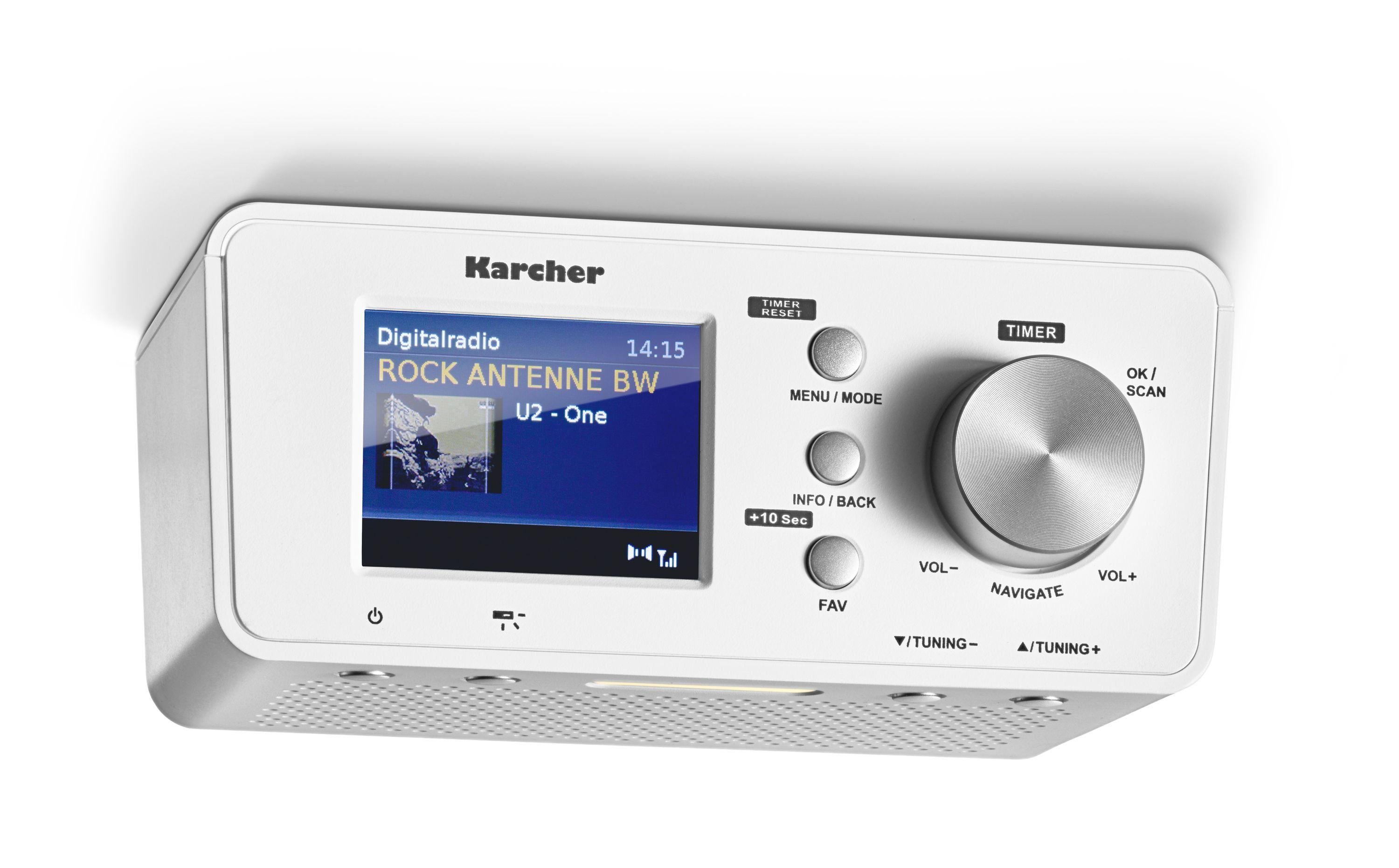 Karcher RA 2035D Küchen-Radio (Unterbauradio (DAB+ / UKW) mit Bluetooth -  Wecker / Countdown-Timer - LED Licht)