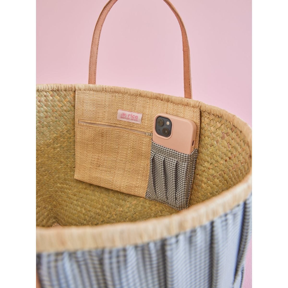 rice Einkaufsshopper Raffia SHOPPER Schwarz L günstig online kaufen