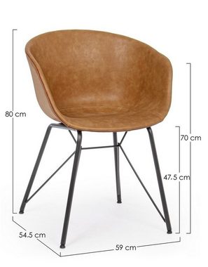 Natur24 Esszimmerstuhl Stuhl stuhl Warhol Polyurethan Cognac