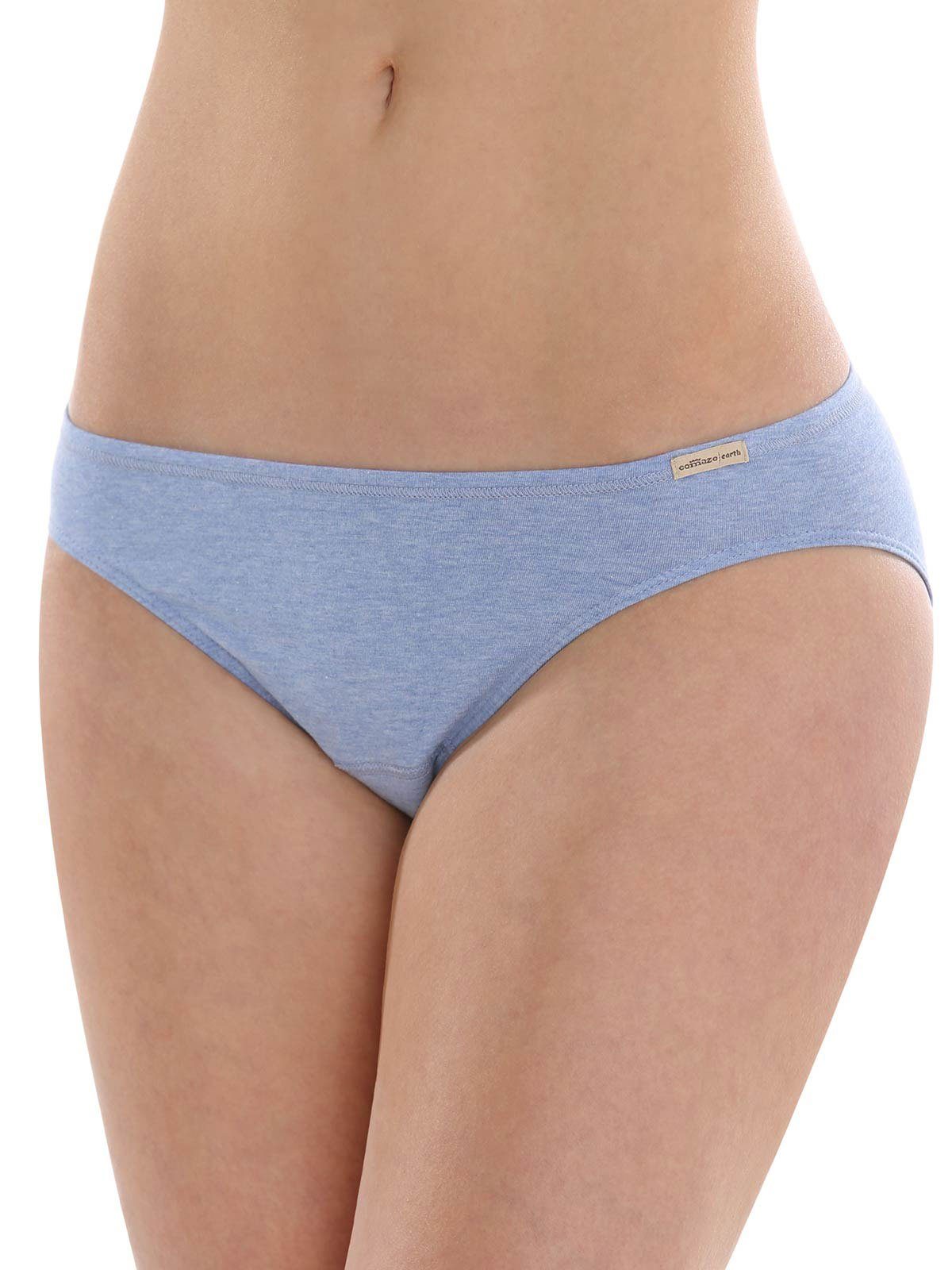 blau-melange 1-St) (Stück, Jazzpants Baumwolle Vegan COMAZO Damen Panty aus