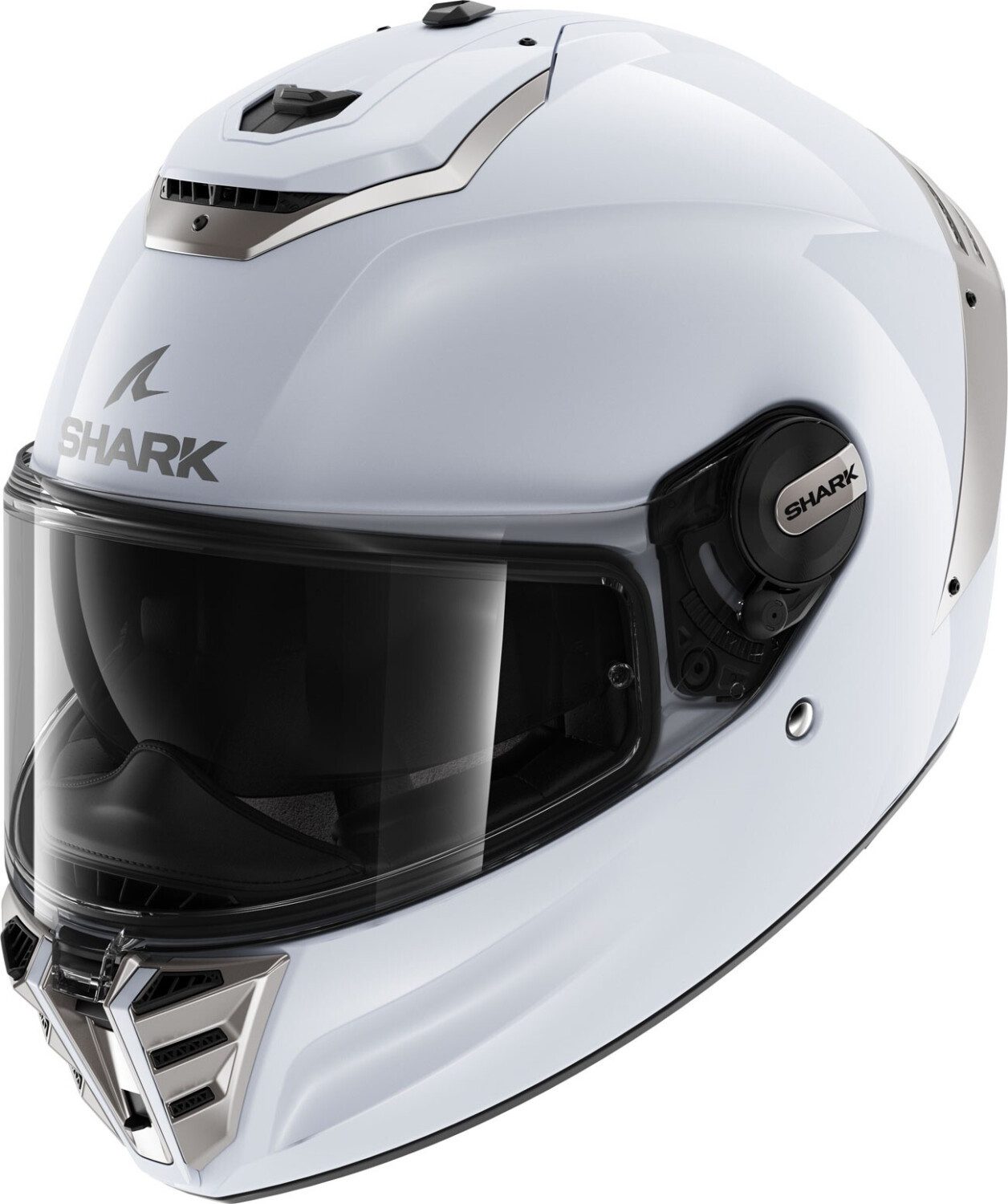 Motorradhelm Shark Spartan RS Blank, Weiß/Silber, Gr. M