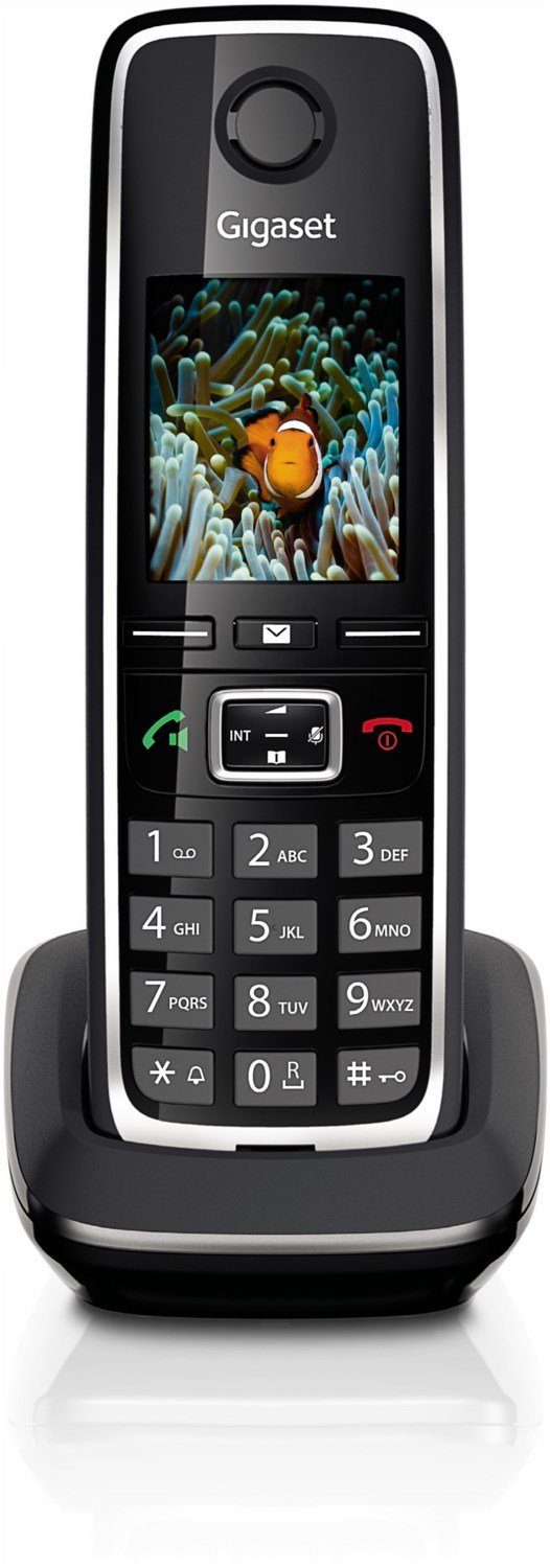 Gigaset GIGASET C530HX schwarz DECT Mobilteil mit Ladeschale Schnurloses DECT-Telefon (Mobilteile: 1, Freisprechen & Babyphone & Anruferkennung & Alarm-Funktion)