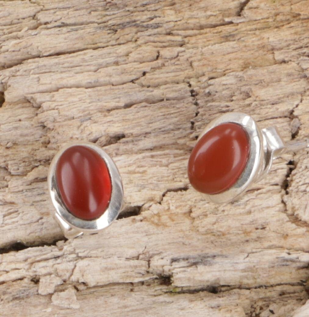 Guru-Shop Paar Ohrhänger Indische Silber Ohrstecker, ovale Boho..