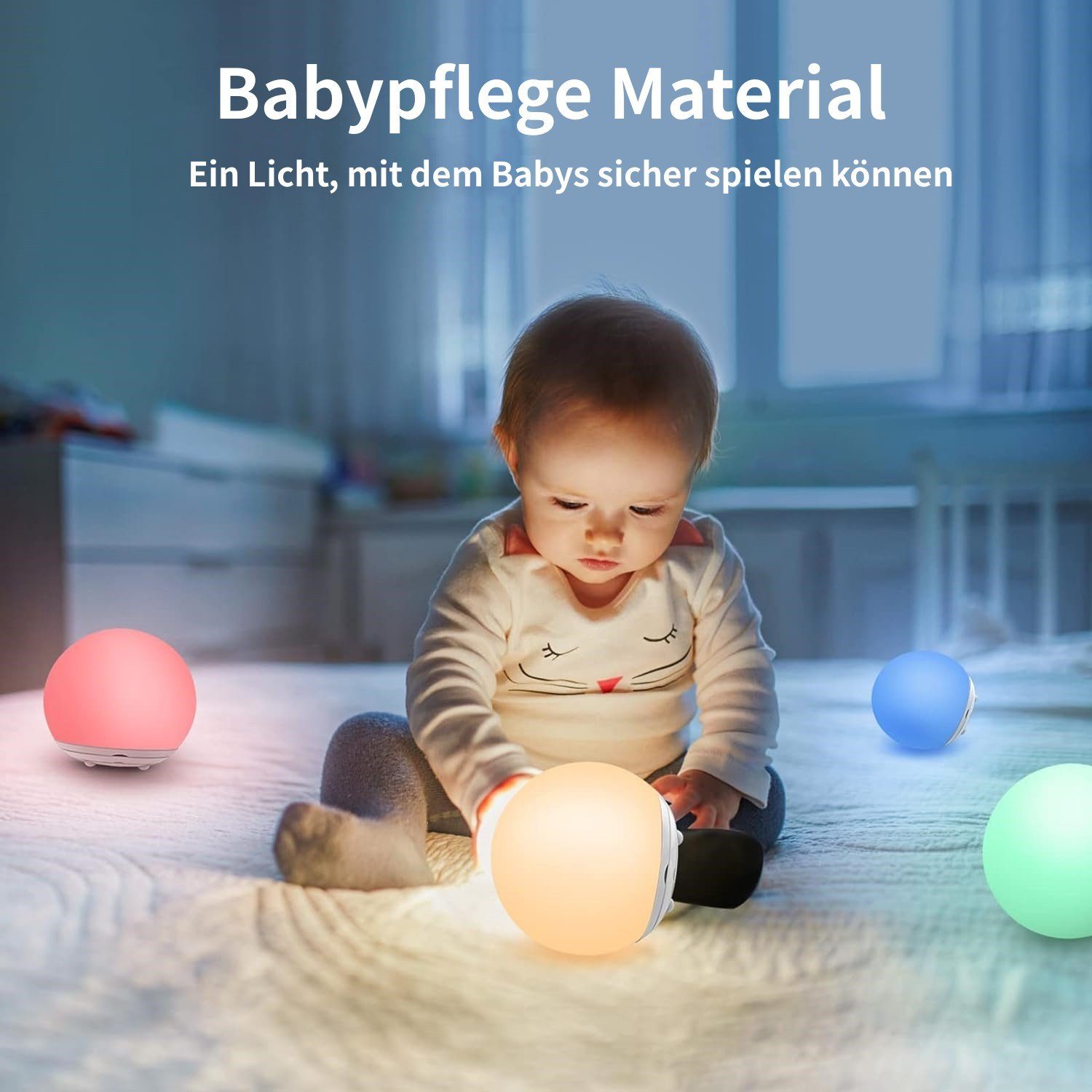 Warmweiß, Licht LED 7-Farben-Licht Nachtlicht Warmen & Nachtlicht Timmer, fest Novostella Baby LED integriert, RGB, LED