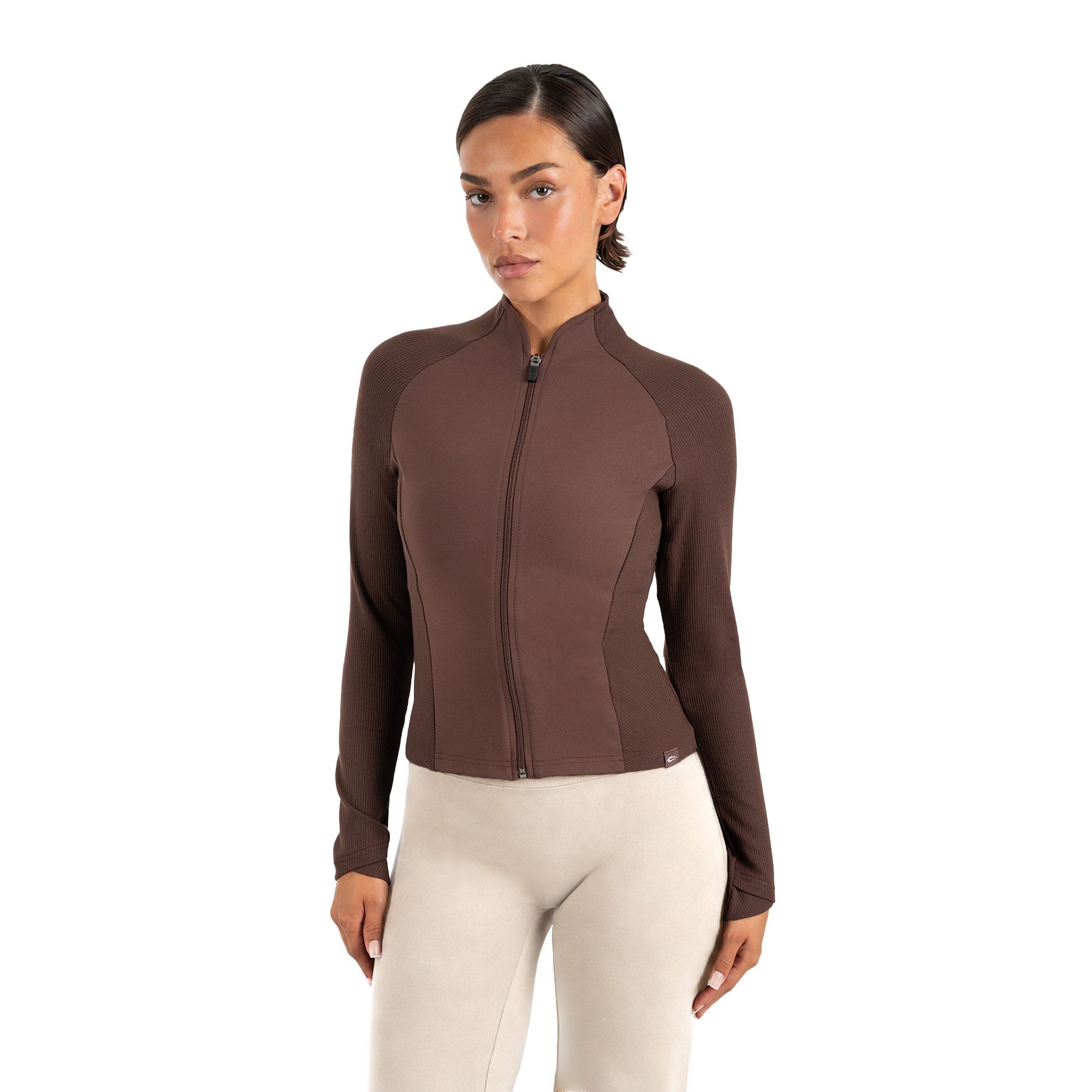 Smilodox Outdoorjacke Solvea Damen, Trainingsjacke, Shaped Fit, Gymkleidung, Sportjacke Figurbetont, Stehkragen, Reißverschluss, Jacke für Fitness, Yoga