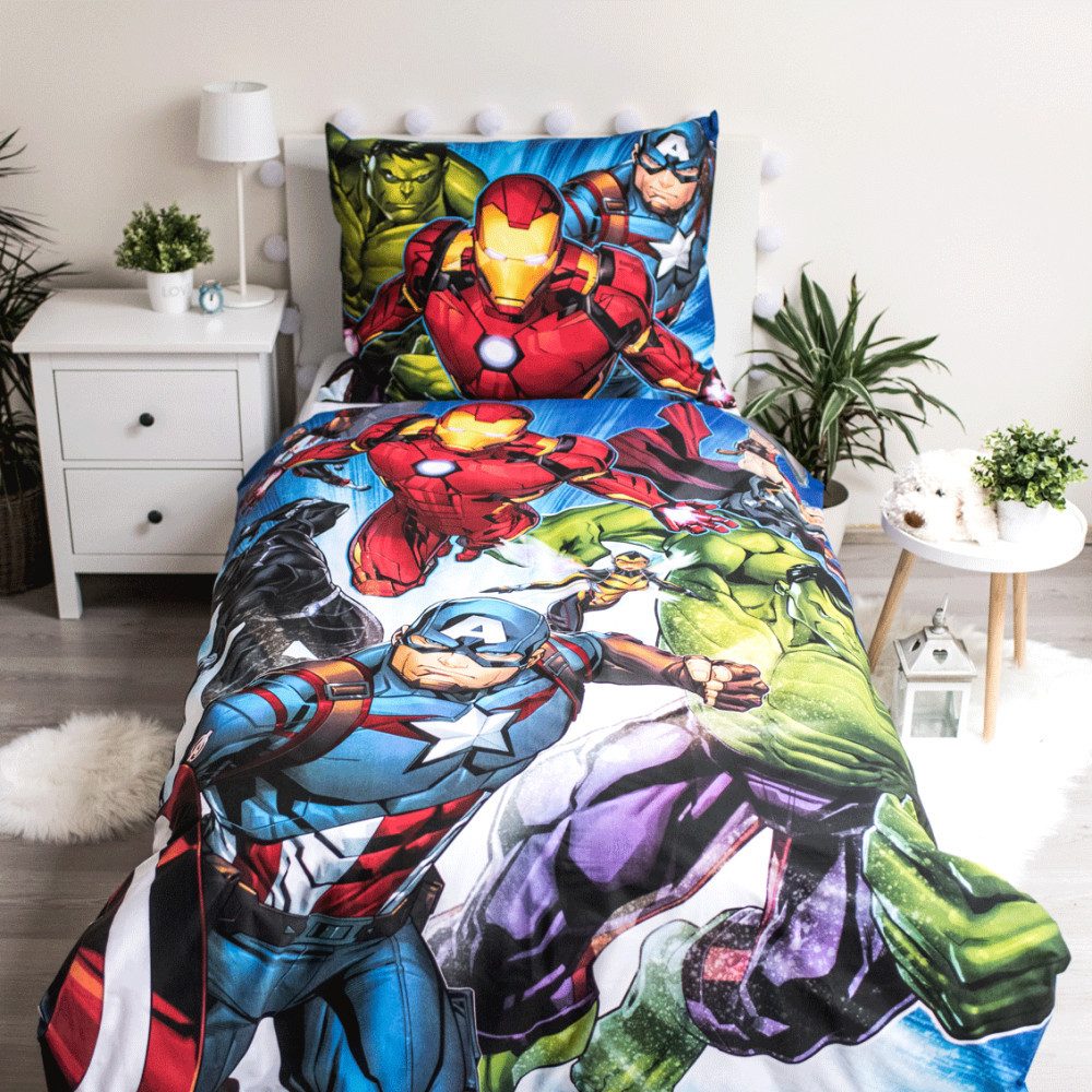 The AVENGERS Kinderbettwäsche Avengers Brands Bettwäsche 140x200cm 70x90cm