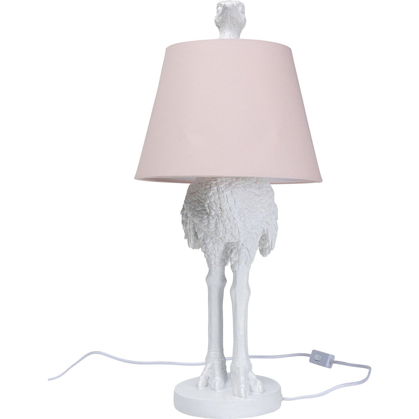 KARE Stehlampe Tischleuchte Animal Ostrich Weiß 66cm, Nein