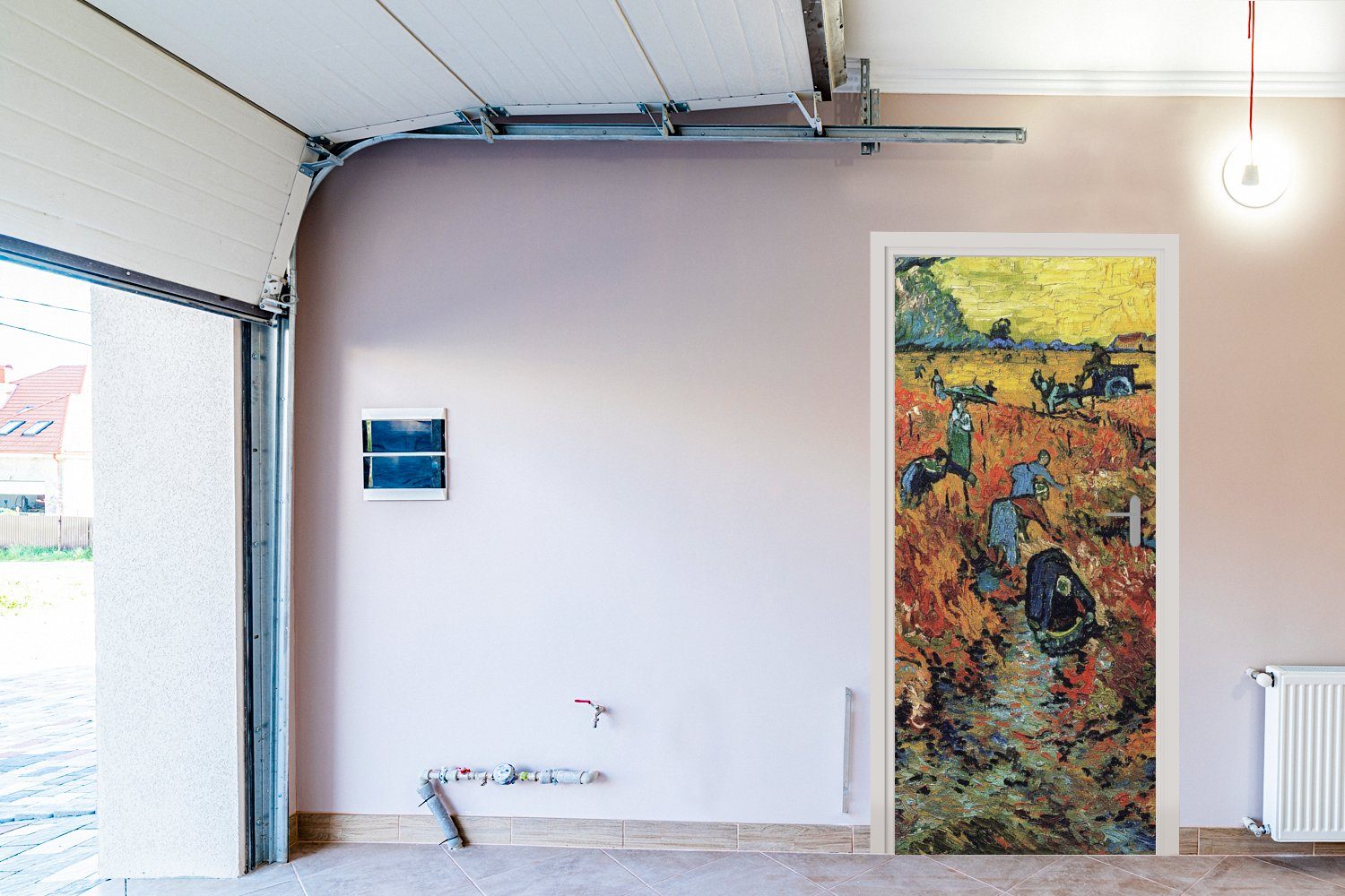 MuchoWow Türtapete Tür, rote Der Weinberg Türaufkleber, (1 van St), - cm Matt, Fototapete Gogh, bedruckt, Vincent für 75x205