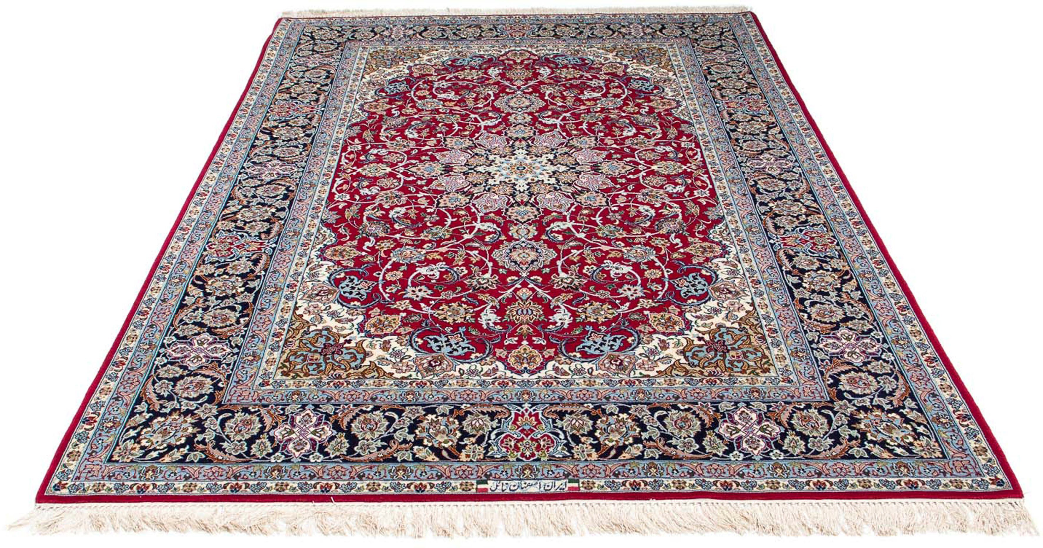 Orientteppich Perser - Isfahan - Premium - 240 x 160 cm - rot, morgenland, rechteckig, Höhe: 6 mm, Wohnzimmer, Handgeknüpft, Einzelstück mit Zertifikat