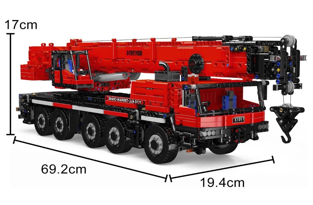 Mould King 17074 Crane Red Konstruktions-Spielset, (3218 St) – Bild 5 von 5