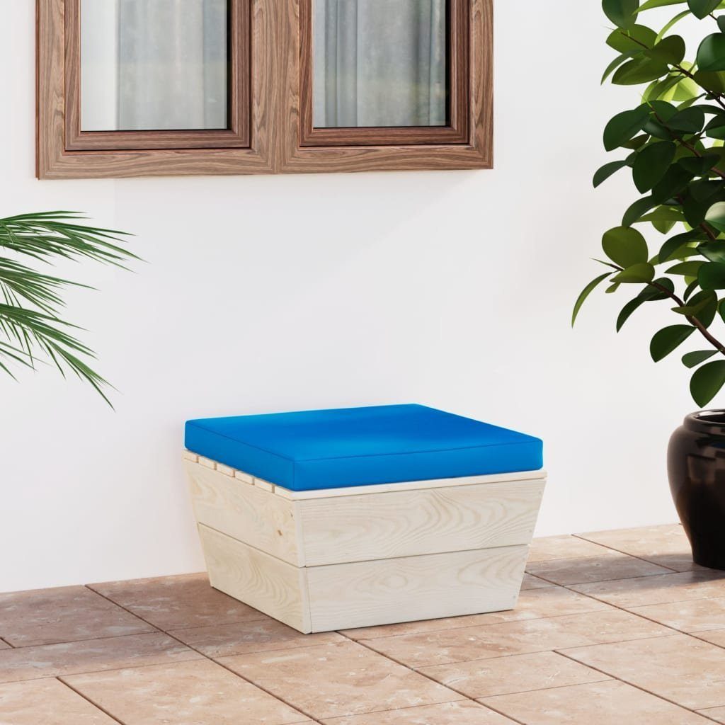 Loungesofa Kissen mit Garten-Paletten-Hocker vidaXL Hellblau Imprägniertes 1 Teile Fichtenholz,