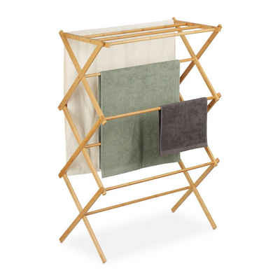 relaxdays Handtuchhalter Handtuchhalter aus Bambus ausziehbar