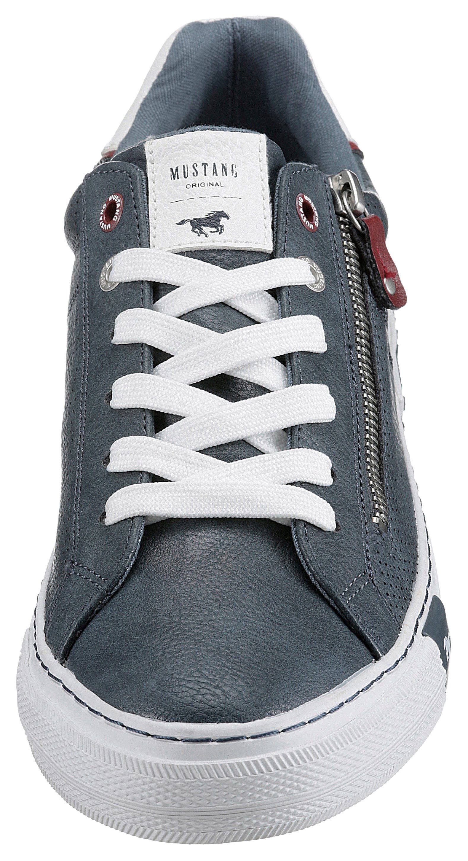 mit Mustang jeansblau Perforation Sneaker Shoes