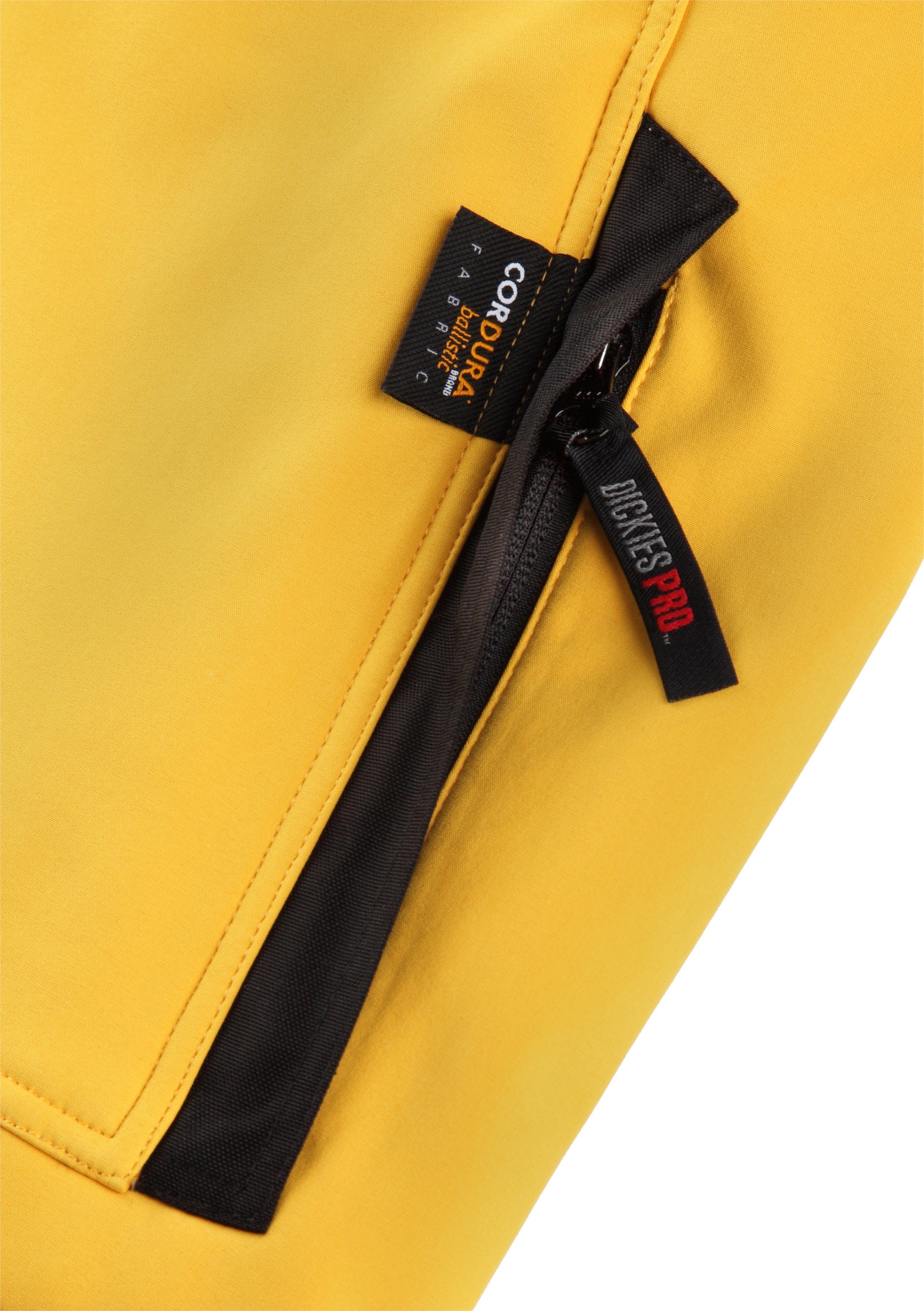 Softshelljacke, justierbar Arbeitsjacke Pro Dickies gelb-schwarz Bundweite