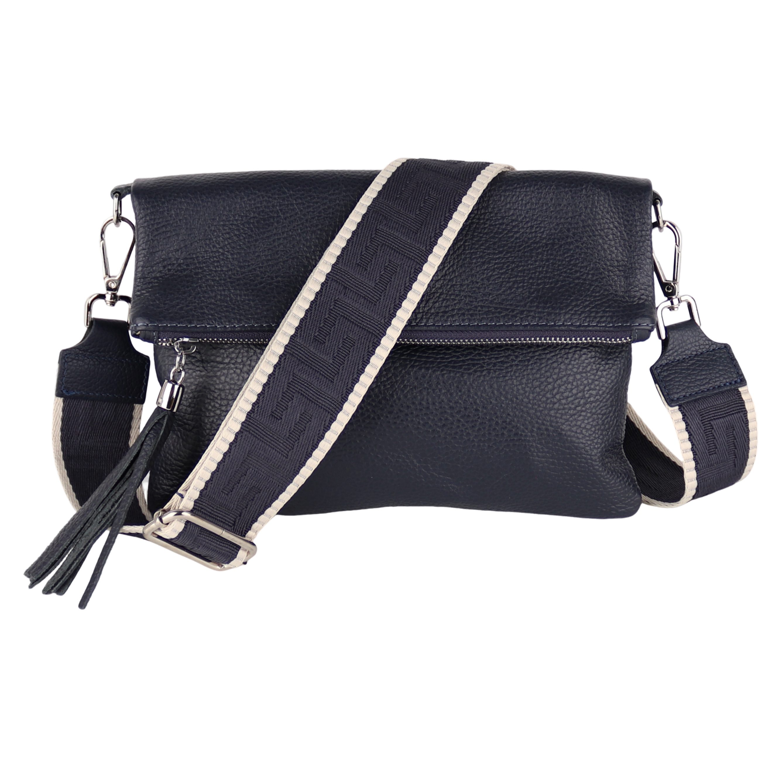 Umhängetasche Damen, Crossbody Bag, Echtleder Made in Italy