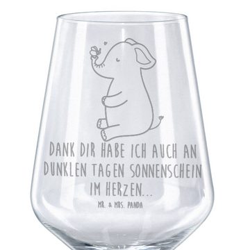 Mr. & Mrs. Panda Rotweinglas Elefant Biene - Transparent - Geschenk, Rotwein Glas, Heiratsantrag, Premium Glas, Spülmaschinenfest