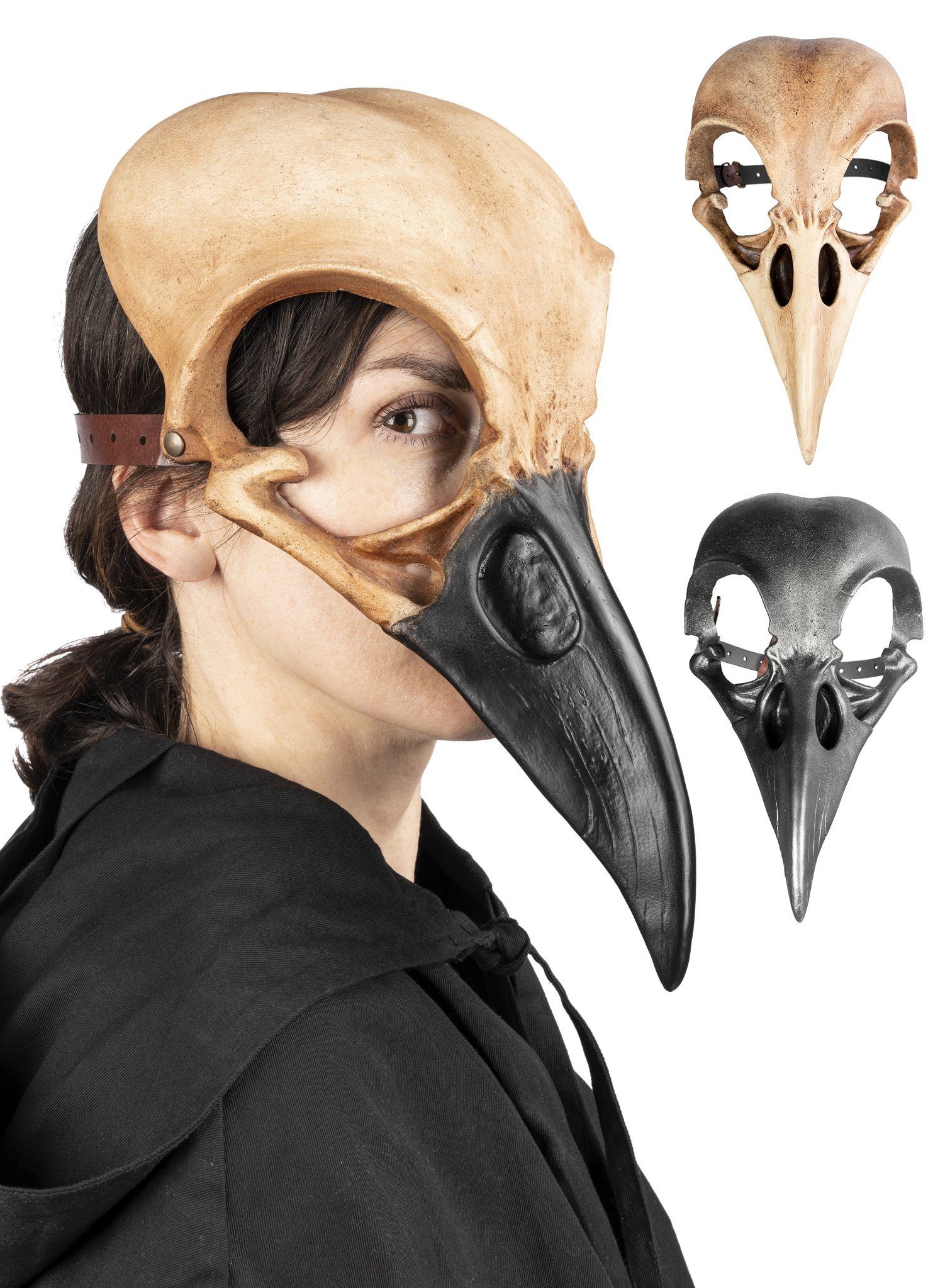 Andracor Verkleidungsmaske Maske - Rabenschädel, Verwitterter Schädel eines Raben. Eine hochwertige Gießharz Maske au