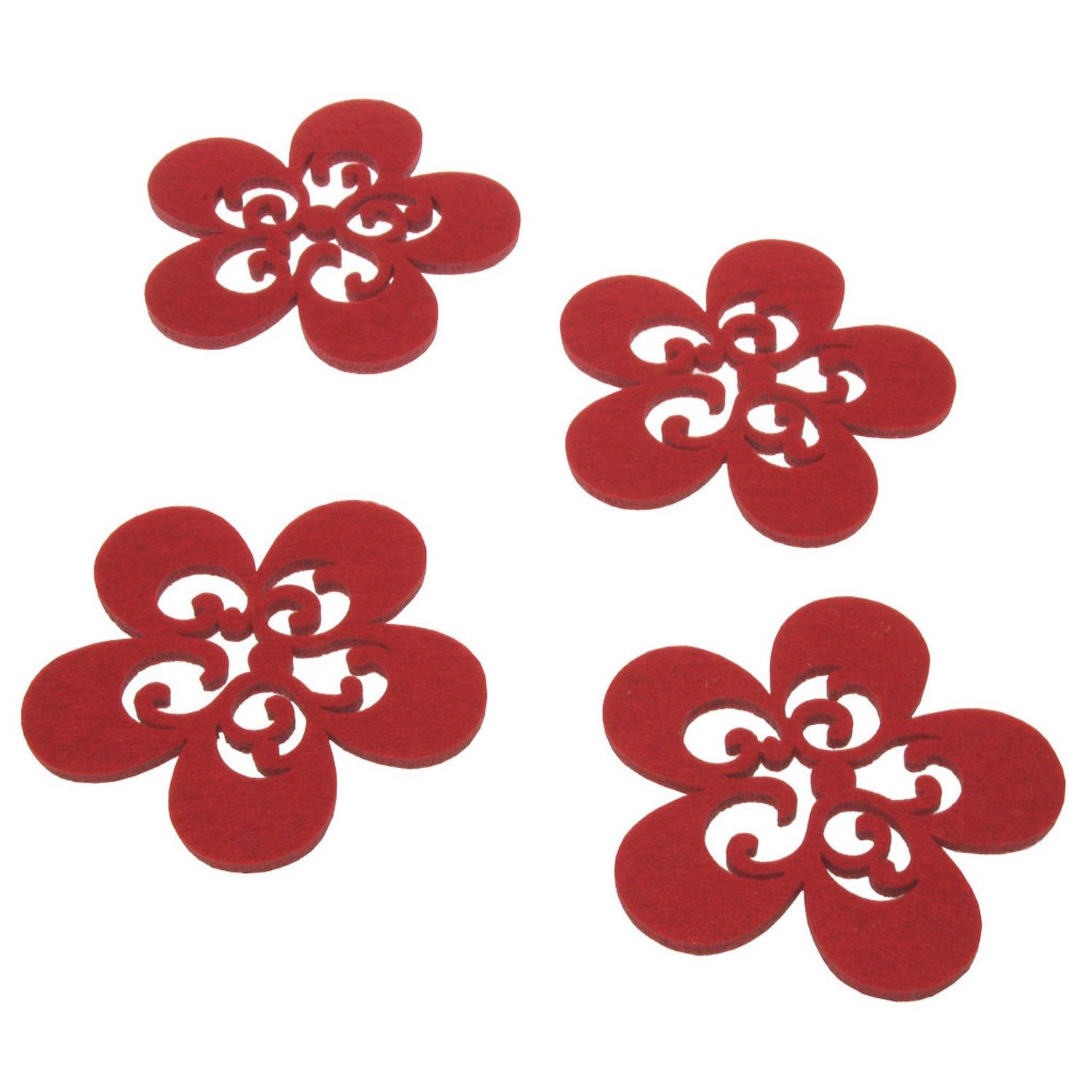 Deko AS Tassenuntersetzer Glas-Untersetzer "Flower" - Rot - 1 VE = 12 Stk. in der Holzbox - 210