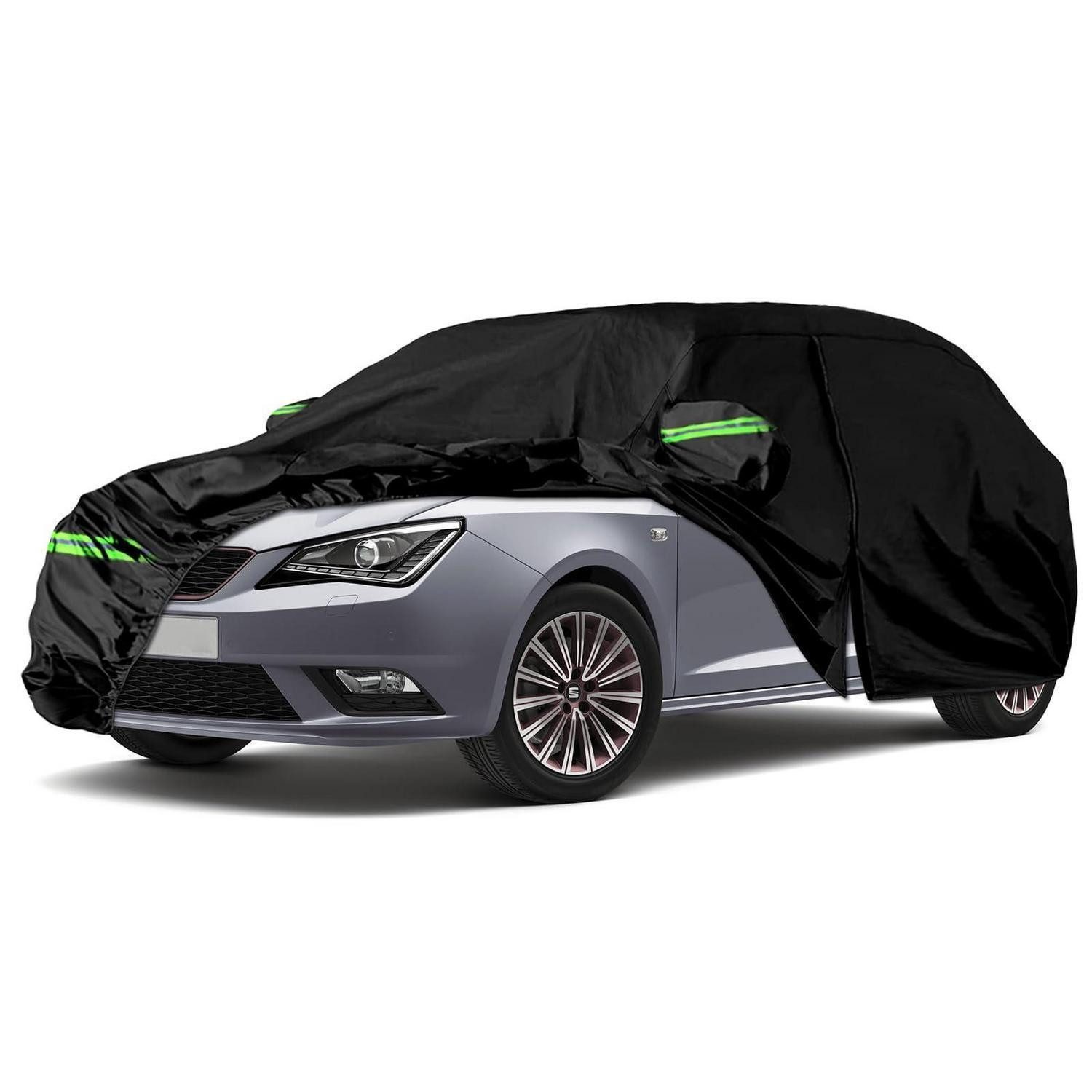 LuxusKollektion Autoplane Autoabdeckung SEAT Ibiza Schwarz Maßgeschneidert für Ibiza 2008-2024