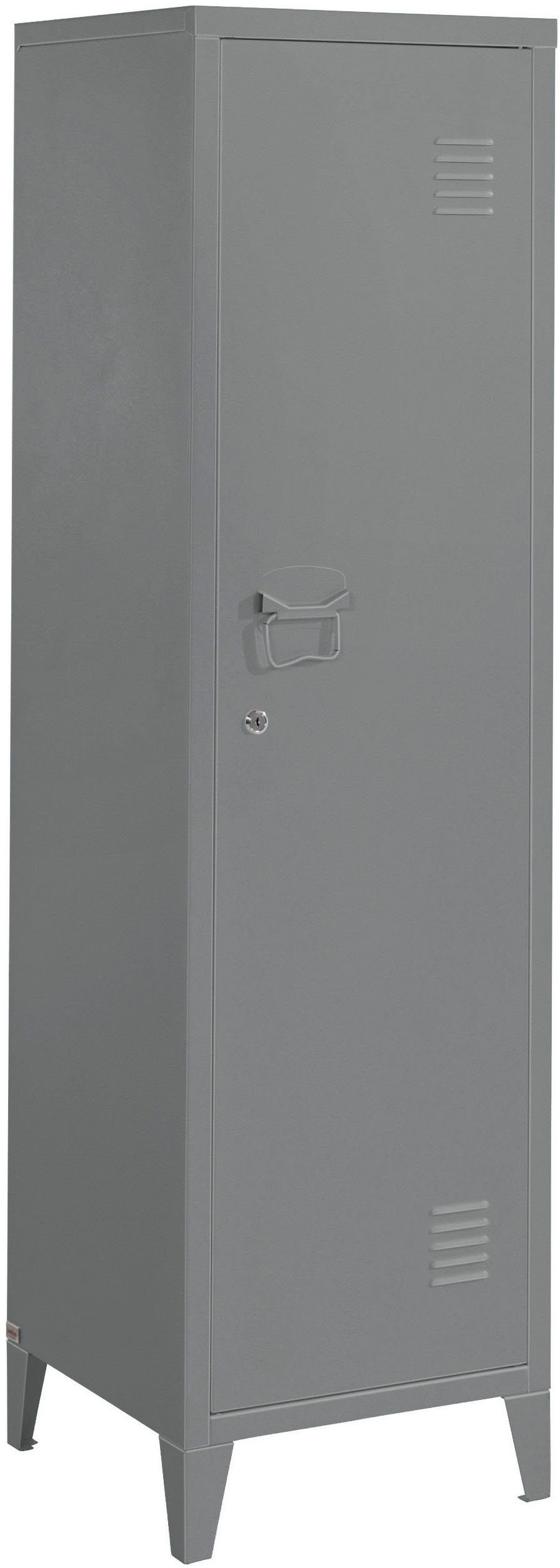 andas Midischrank Jensjorg Midischrank aus Metall, 2 x Einlegeböden hinter der Tür, Höhe 137 cm grau