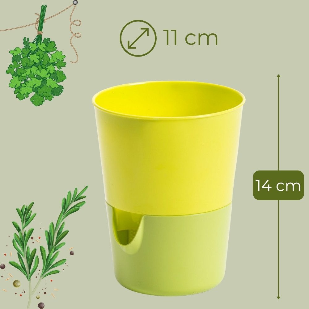 GarPet Kräutertopf 4er Set Kräutertopf mit Bewässerungssystem Kräutertopf Küche Indoor