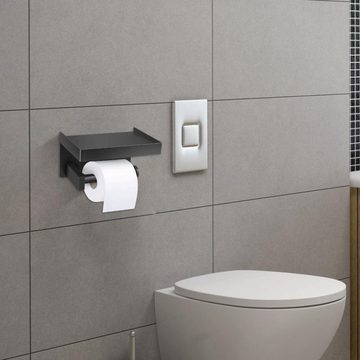 Lubgitsr Toilettenpapierhalter Toilettenpapierhalter ohne Bohren Klopapierhalter, Selbstklebende (1-St)