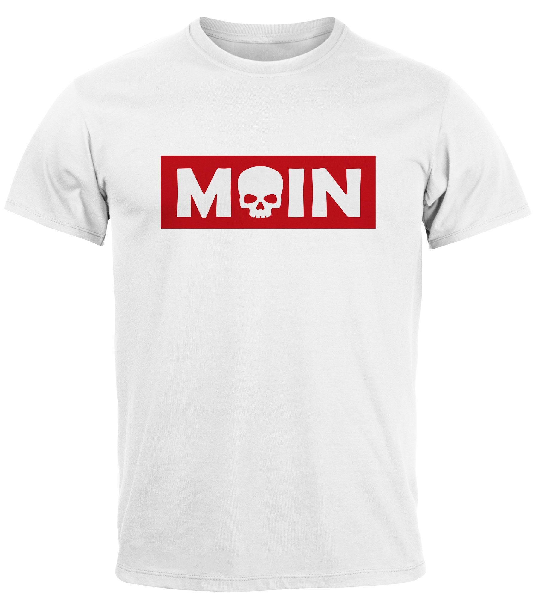 Neverless Print-Shirt Herren T-Shirt Schriftzug Moin günstig online kaufen