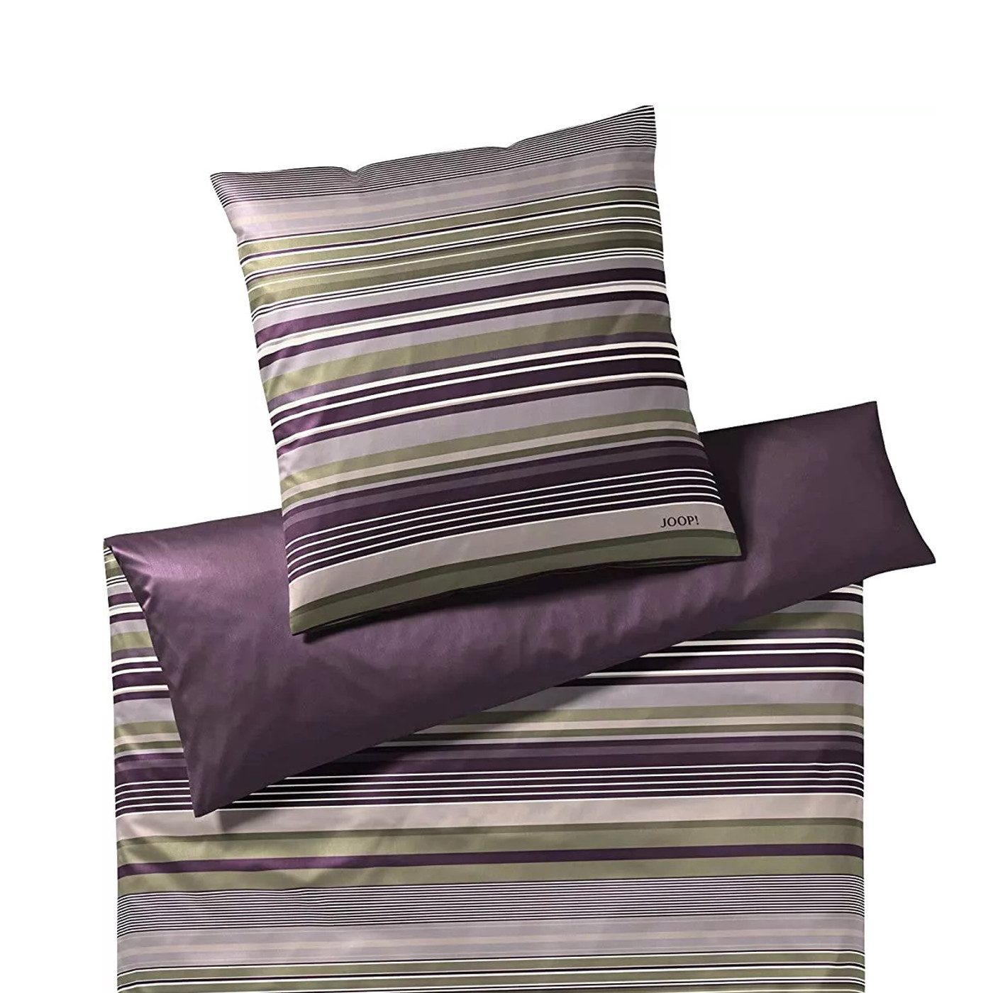 JOOP! Bettwäsche JOOP! Mako Satin Bettwäsche Micro Lines 4099-4 Streifen Grau 135x200, 2 teilig