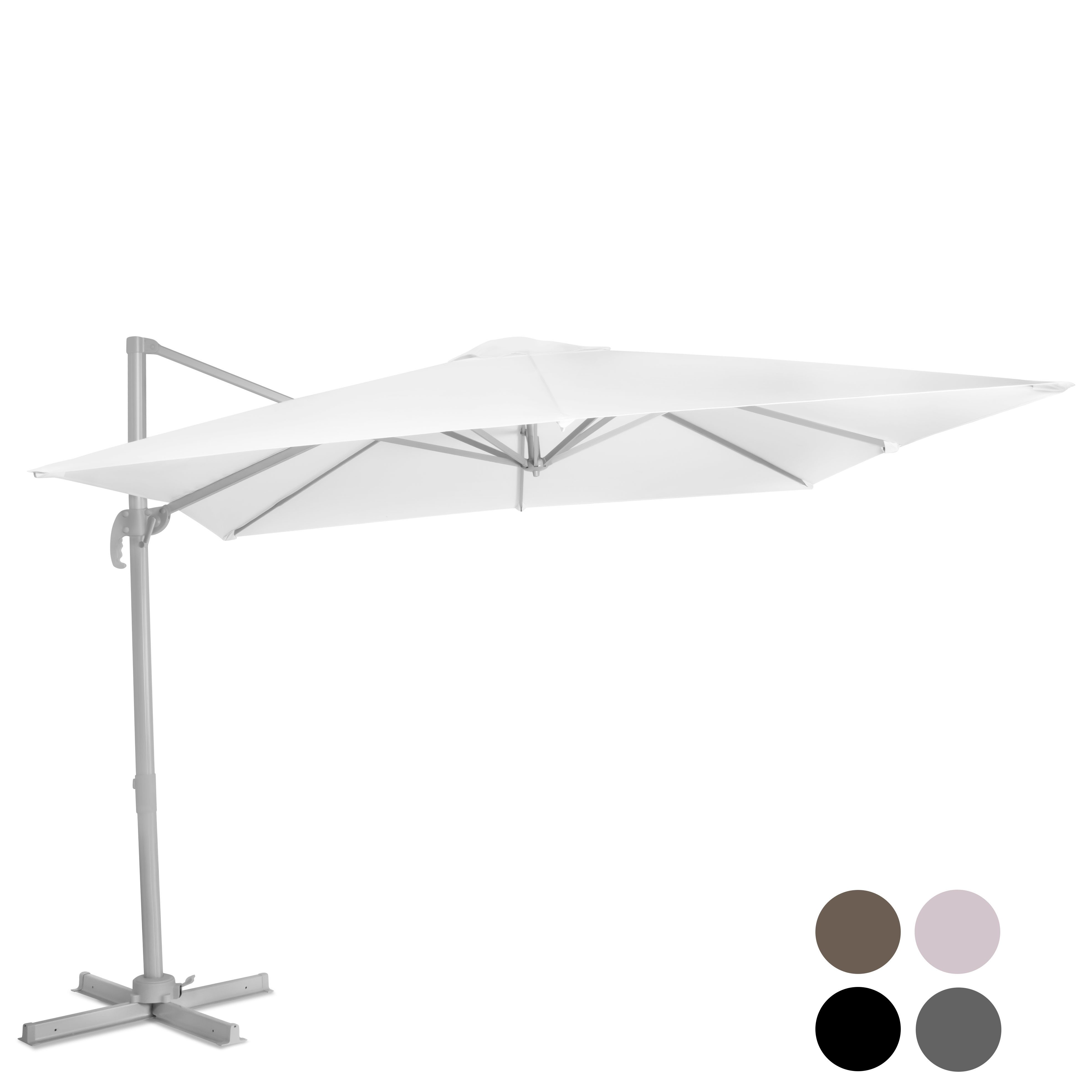 VONROC Sonnenschirm Freitragend für Balkon - Neigbar, Rechteckig, 360° drehbar, LxB: 300x300 cm, Set, Je nach Variante mit oder ohne Sonnenschrimfliesen, Sonnenschutz für Terrasse & Garten - ohne Sonnenschirmfliesen