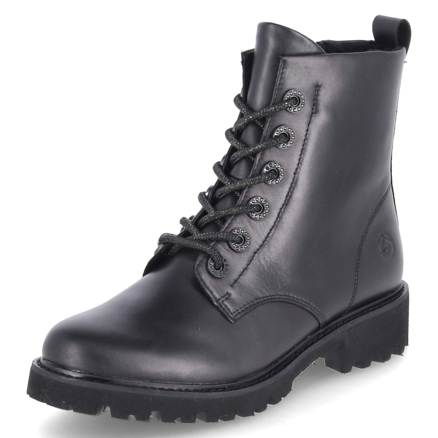 Remonte Remonte D8653-00 Damen Glattleder schwarz Schnürstiefel günstig online kaufen