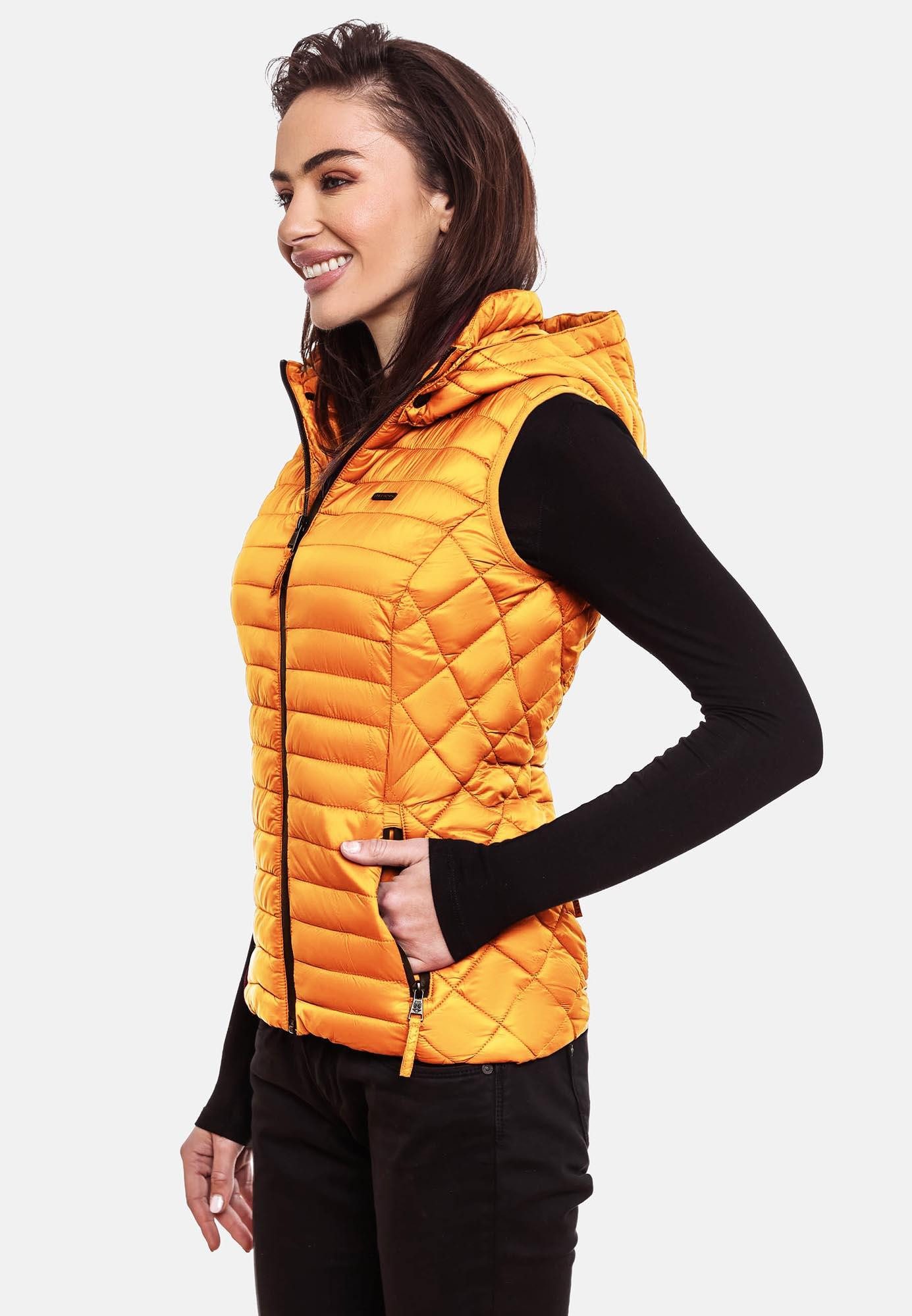 Marikoo Steppweste mit Kapuze – Leichte Übergangsweste mit Taschen Leichte Steppweste mit Kapuze und wasserdichtem Reißverschluss