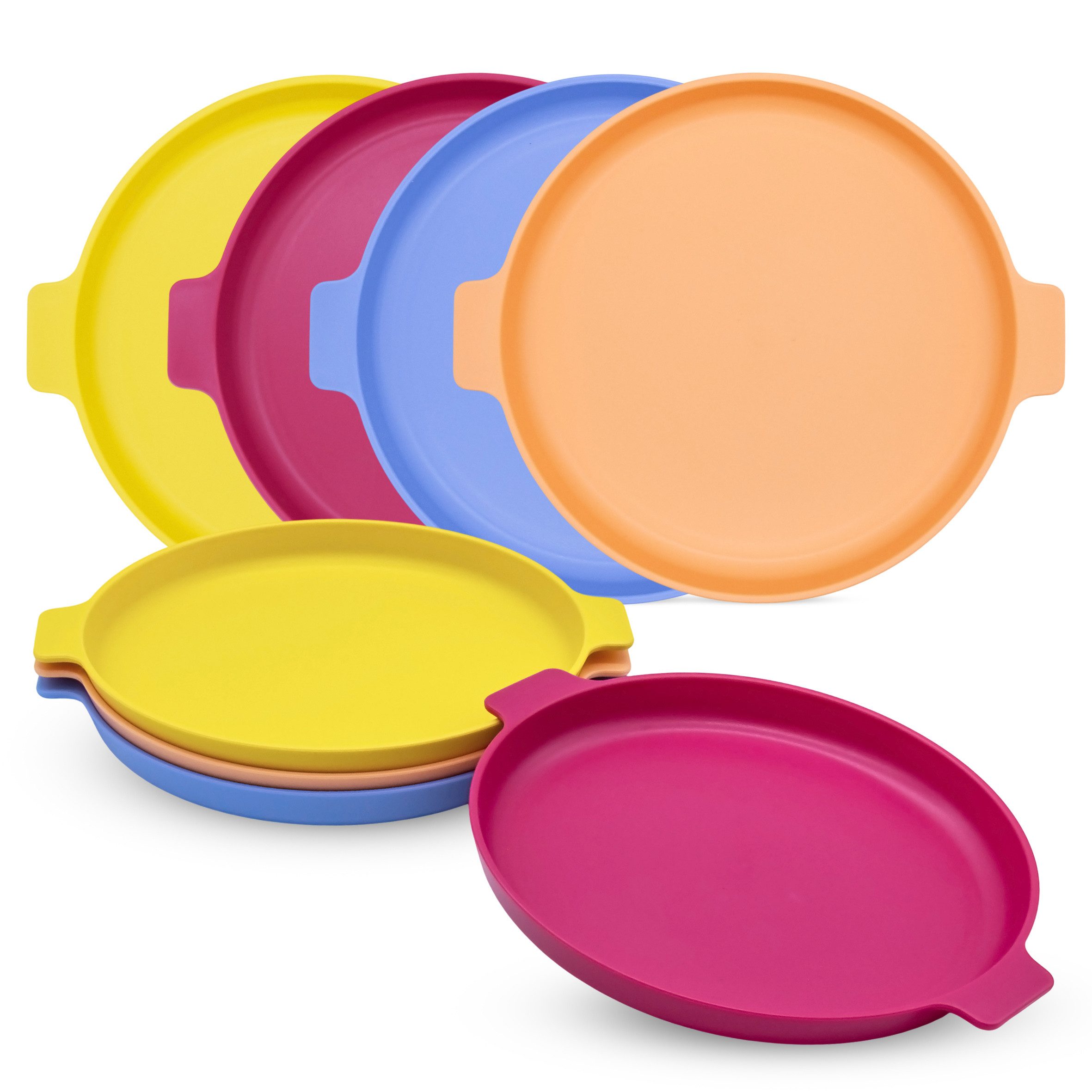 Spetebo Geschirr-Set aus Kunststoff bunt - wiederverwendbar (1-tlg), 8 Personen, Kunststoff, bruchsicher, Mikrowelle geeignet
