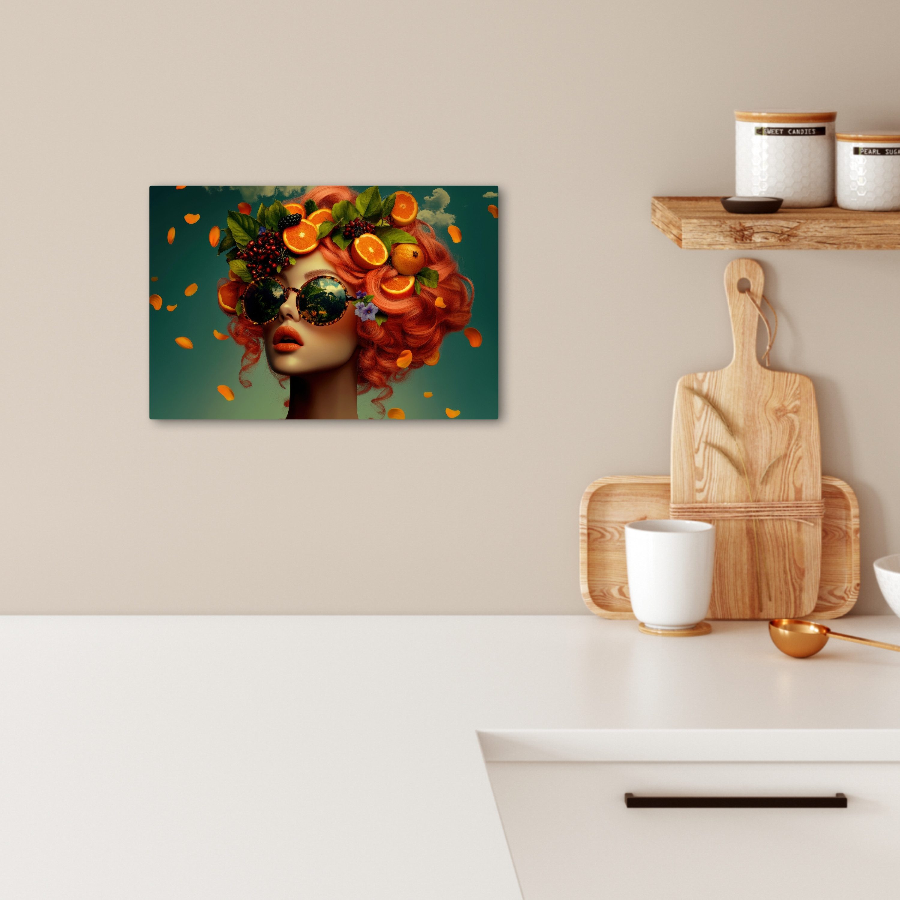 OneMillionCanvasses® Leinwandbild Weiblich - Orange - günstig online kaufen