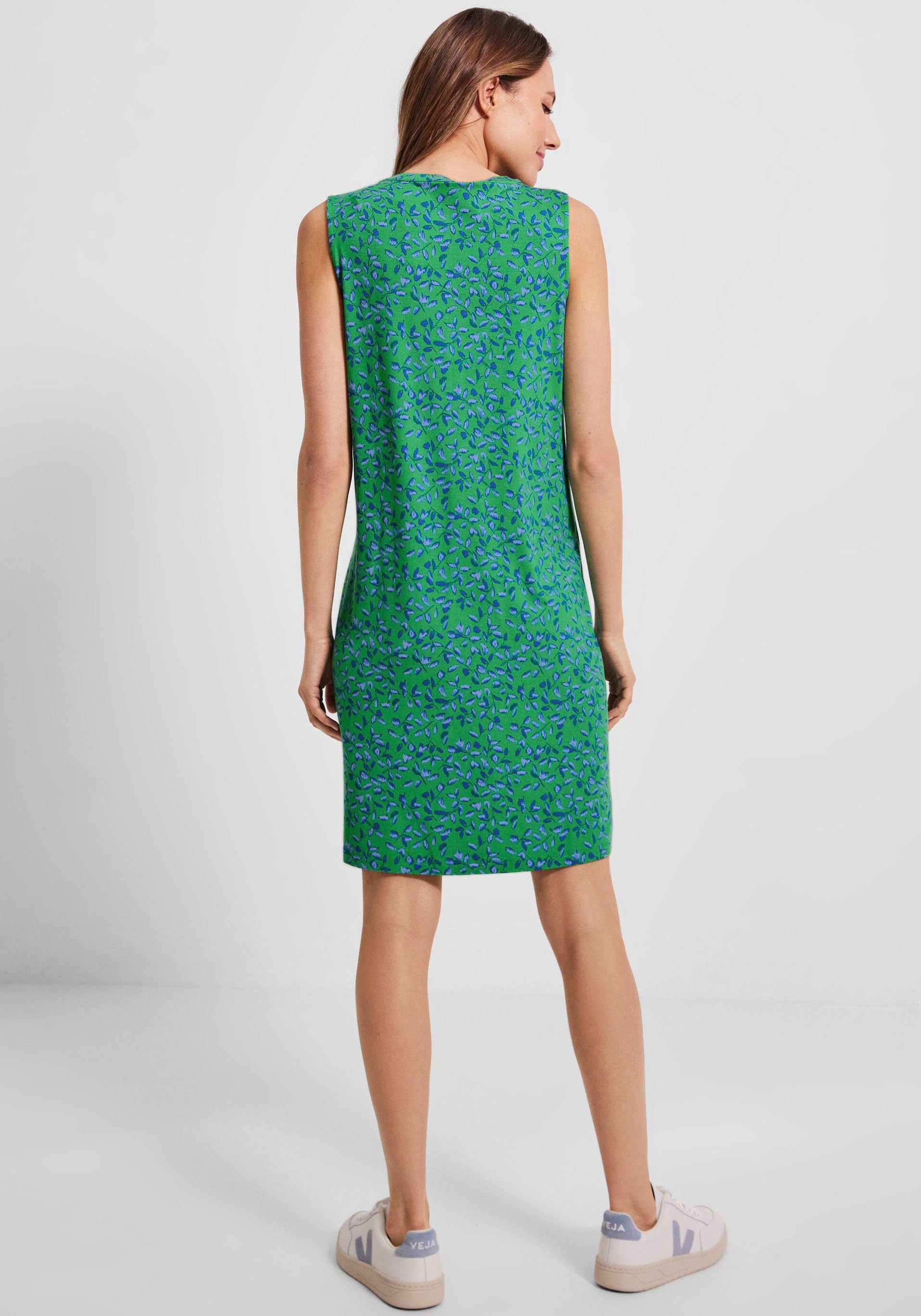 green mit Jerseykleid fresh Blumenmuster Cecil