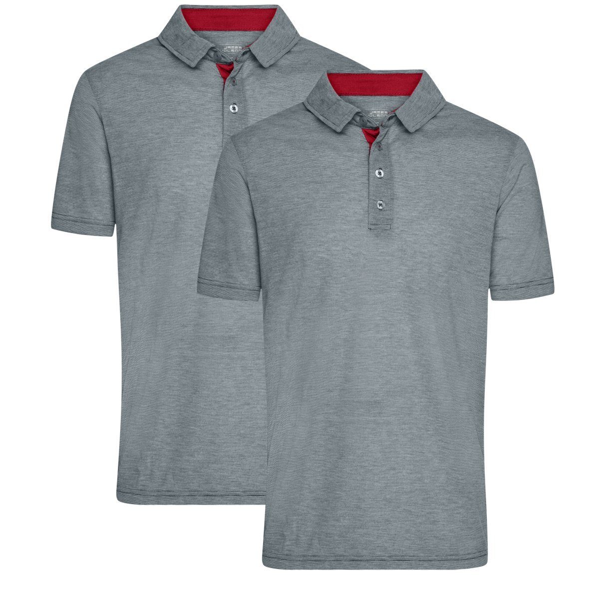 navy/white und James Atmungsaktiv Doppelpack Poloshirt (Doppelpack, Nicholson 2er-Pack) Feuchtigkeitsregulierend im & Funktionspolo Herren JN754 Single Qualität Jersey