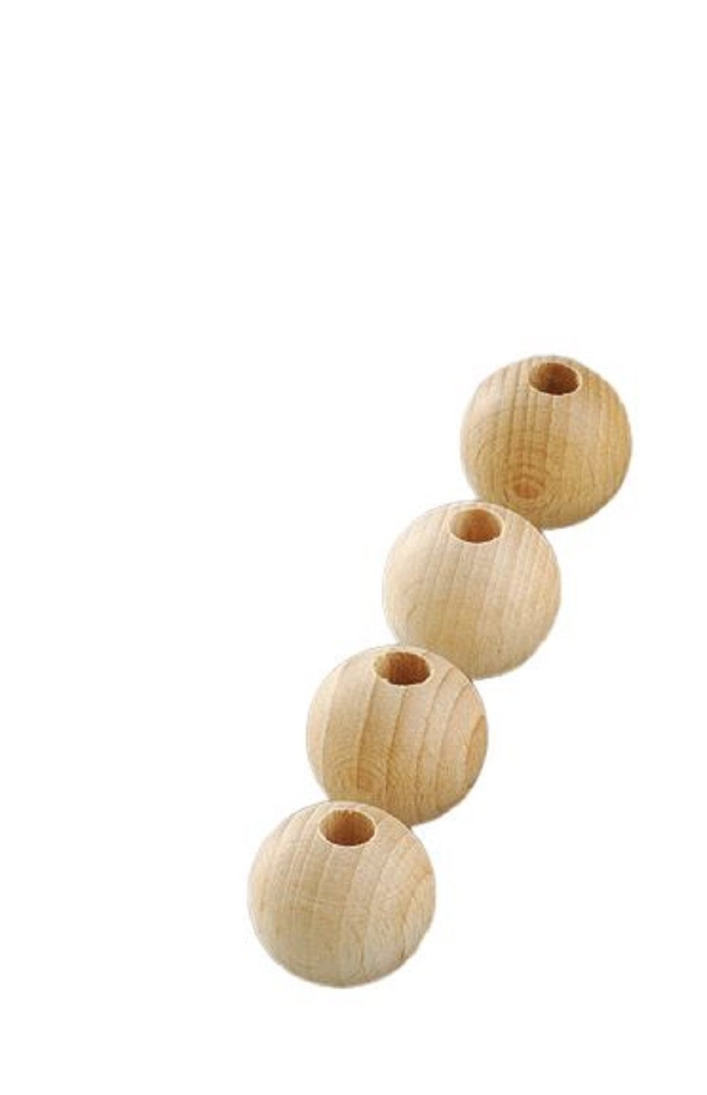 efco creative Bastelnaturmaterial Holz, Holzartikel, Rohholzkugeln, halbgebohrt, Holzperlen, (6-tlg), Bastelartikel