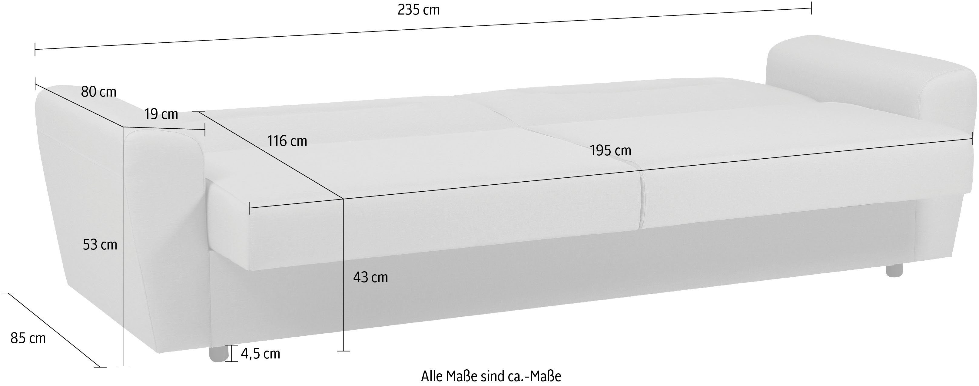 GEPADE Schlafsofa Veda, Schlafsofa eleganten Schickes mit Details