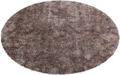 Hochflor-Teppich Alga, Bruno Banani, rund, Höhe: 40 mm, Uni-Farben, besonders weich und kuschelig