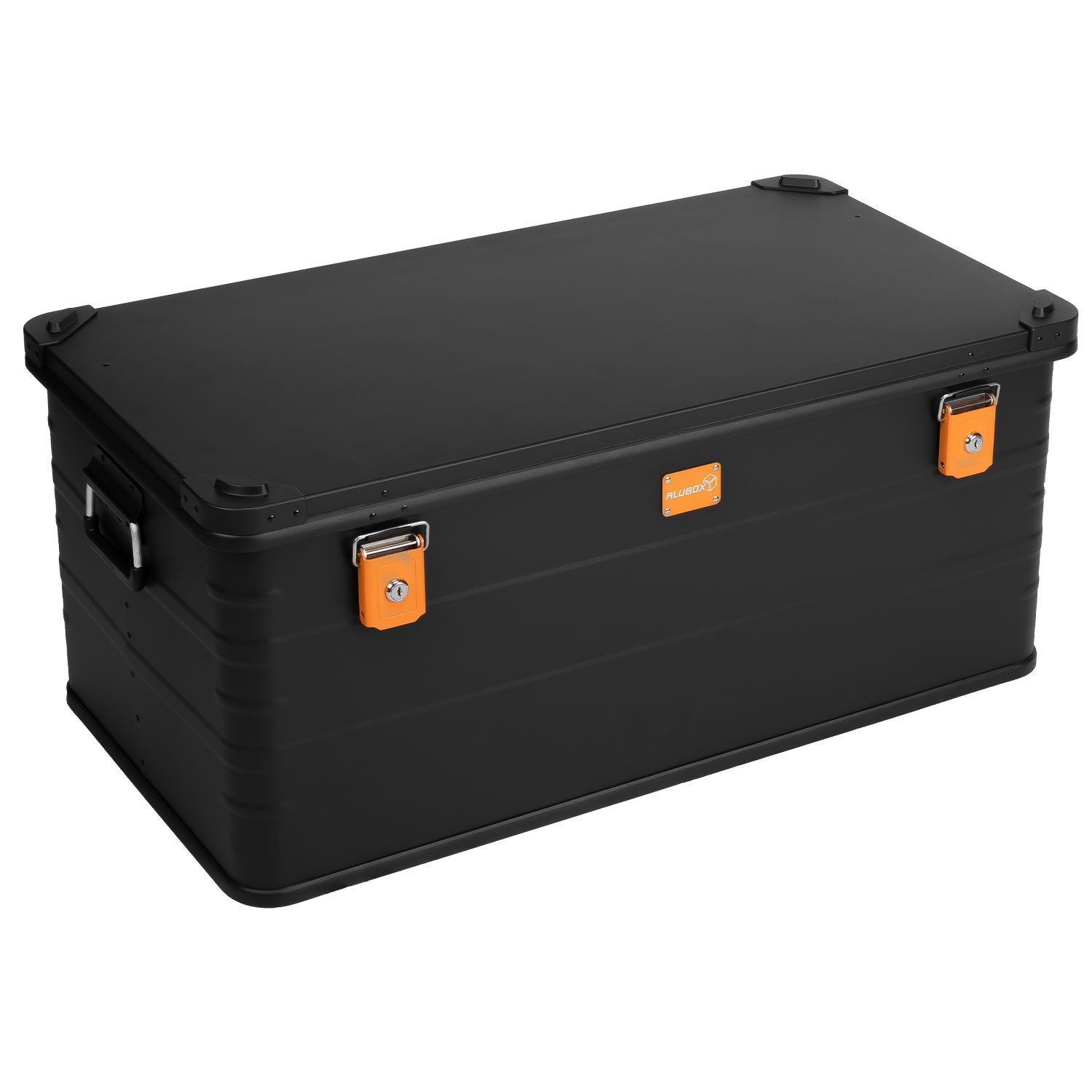 ALUBOX Хранилищаsbox mit Deckel Transportbox Premium E-Serie Black Edition (141 Liter), umlaufende Gummidichtung - integrierte Zylinderschlösser